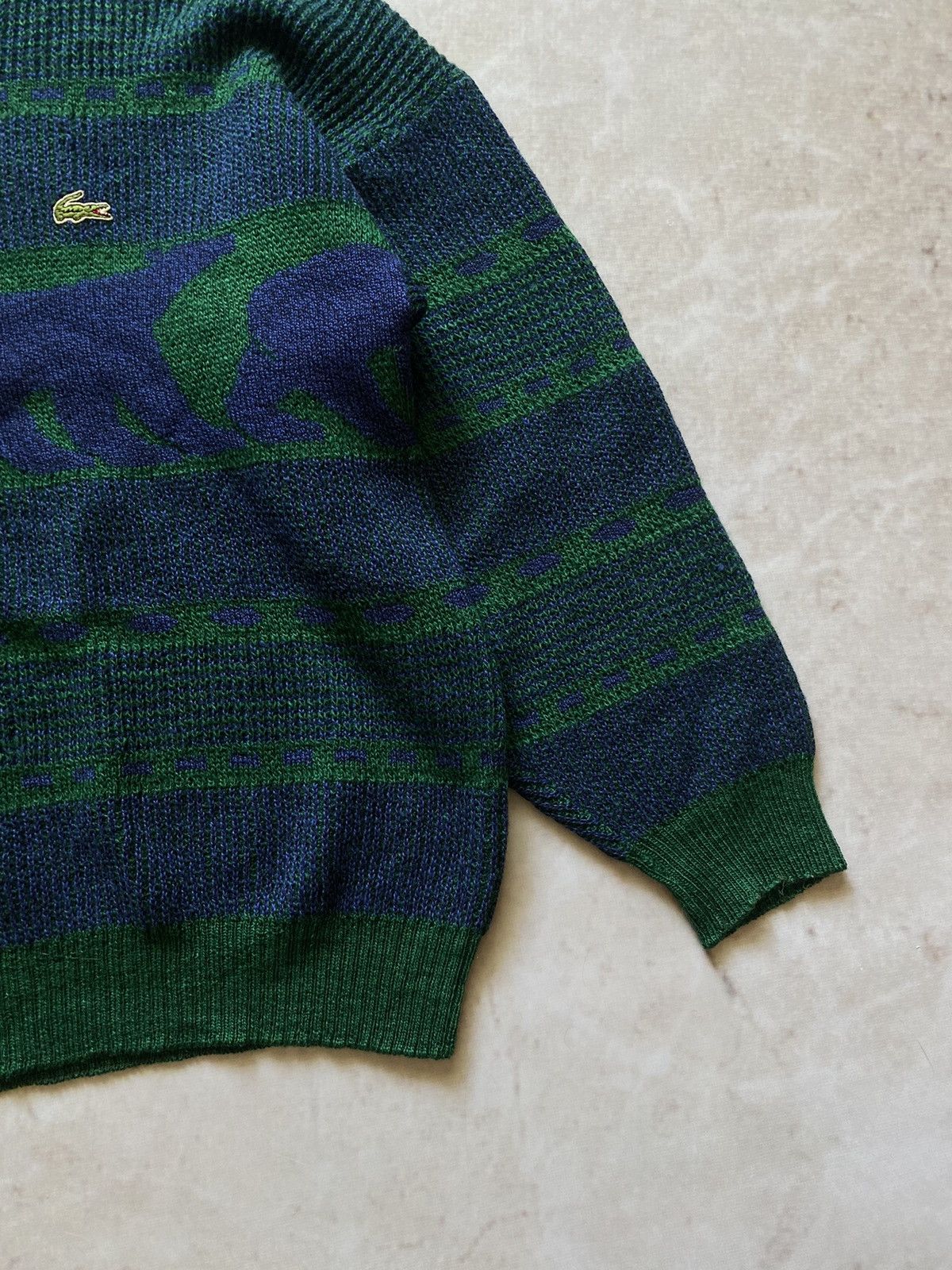 Lacoste × Vintage Vintage Lacoste Chemise Knit Sweater Size US L / EU 52-54 / 3 - 3 Thumbnail