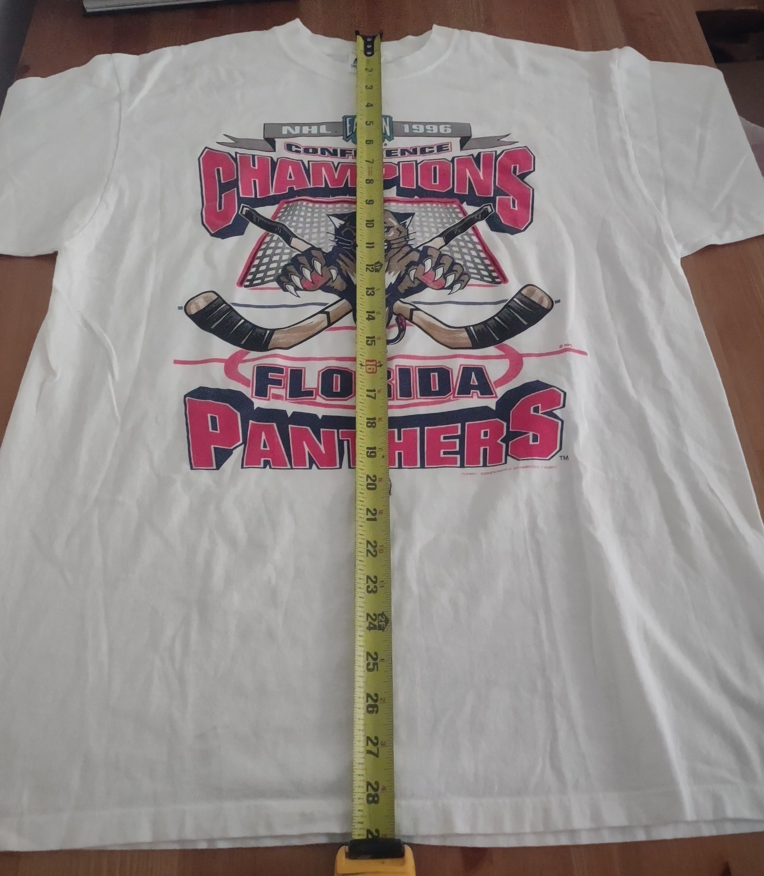 NHL × Starter × Vintage Vintage 90s Florida Panthers 96 ECF Single Stitched Tee Size US L / EU 52-54 / 3 - 12 Thumbnail