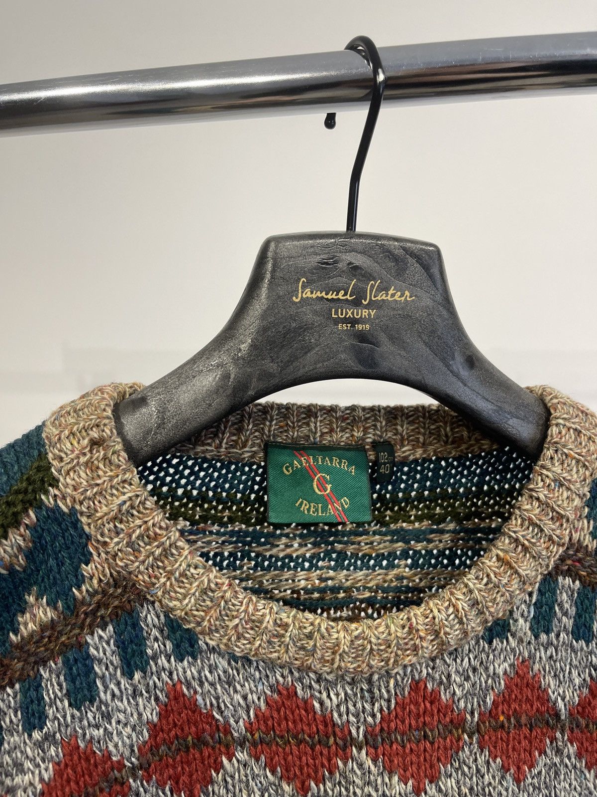 Designer × Vintage Gaeltarra Mens rare Nordic Wool Sweater knit jumper Ireland Size US L / EU 52-54 / 3 - 2 Thumbnail