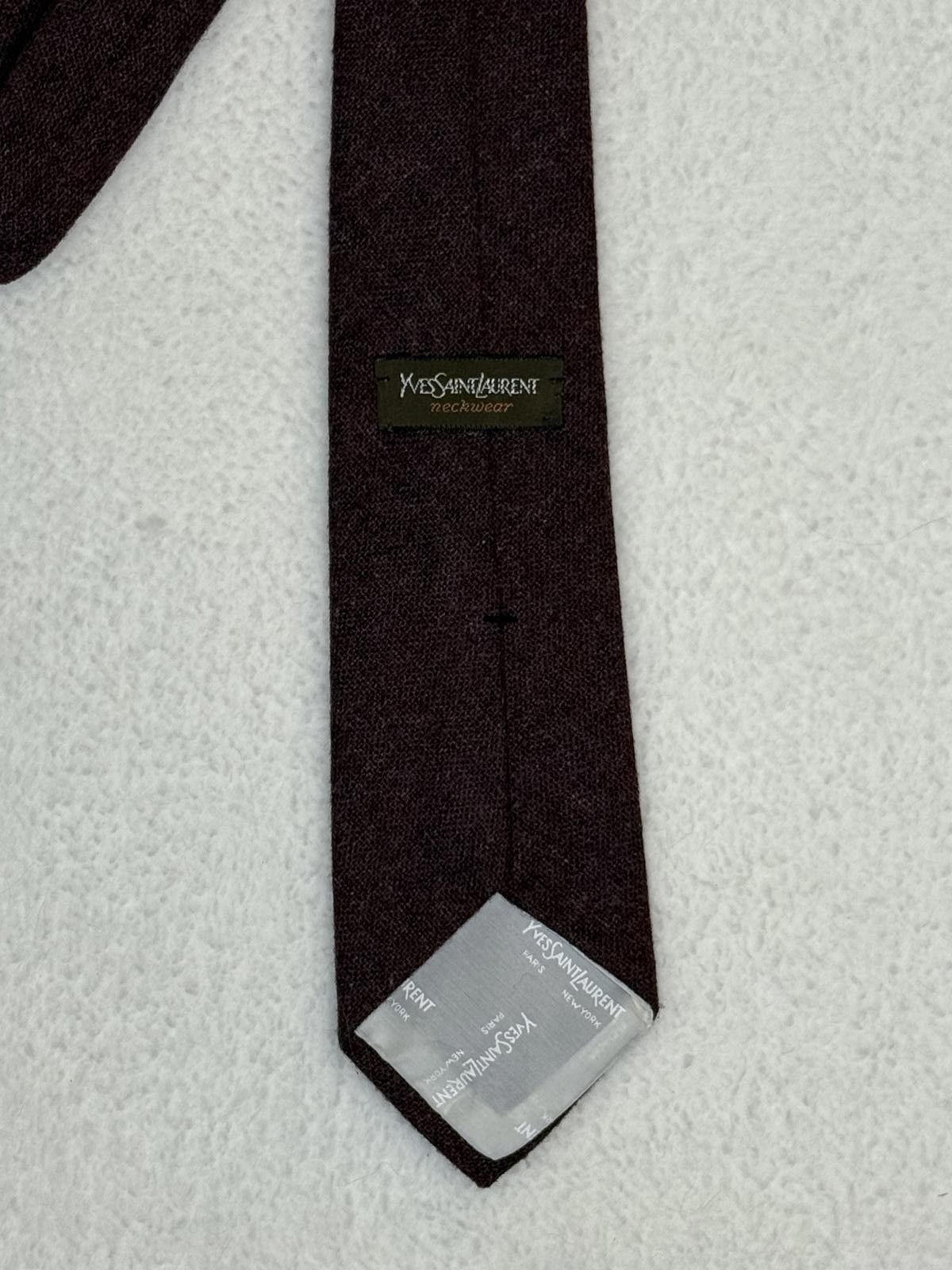 Yves Saint Laurent Yves Saint Laurent Classic Men's Wool Tie Burgundy Bliss Size ONE SIZE - 3 Thumbnail