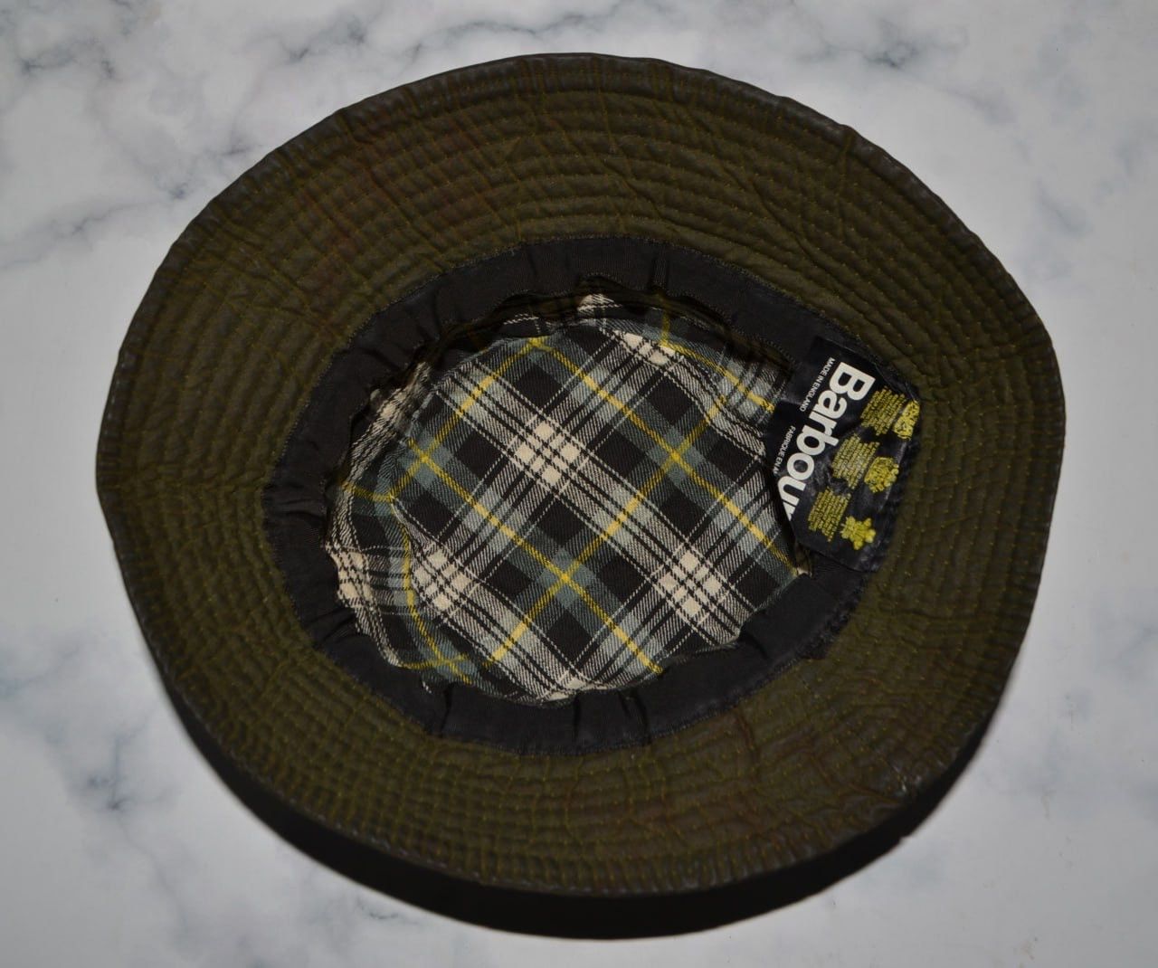 Barbour Barbour Wax Cotton Bucket Hat Plaid Men’s S Olive Size ONE SIZE - 5 Thumbnail