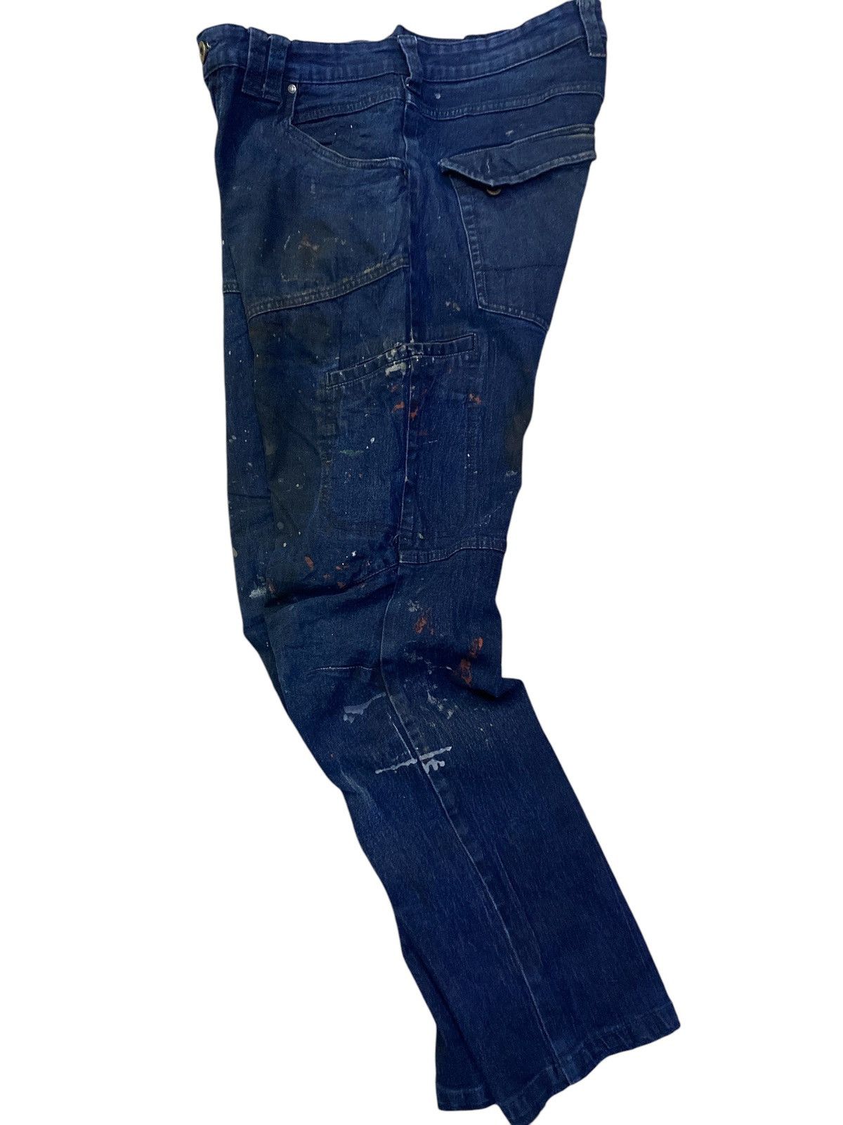 If Six Was Nine × Japanese Brand FieldCore Paint Splatter Cargo Jeans Size US 34 / EU 50 - 14 Thumbnail