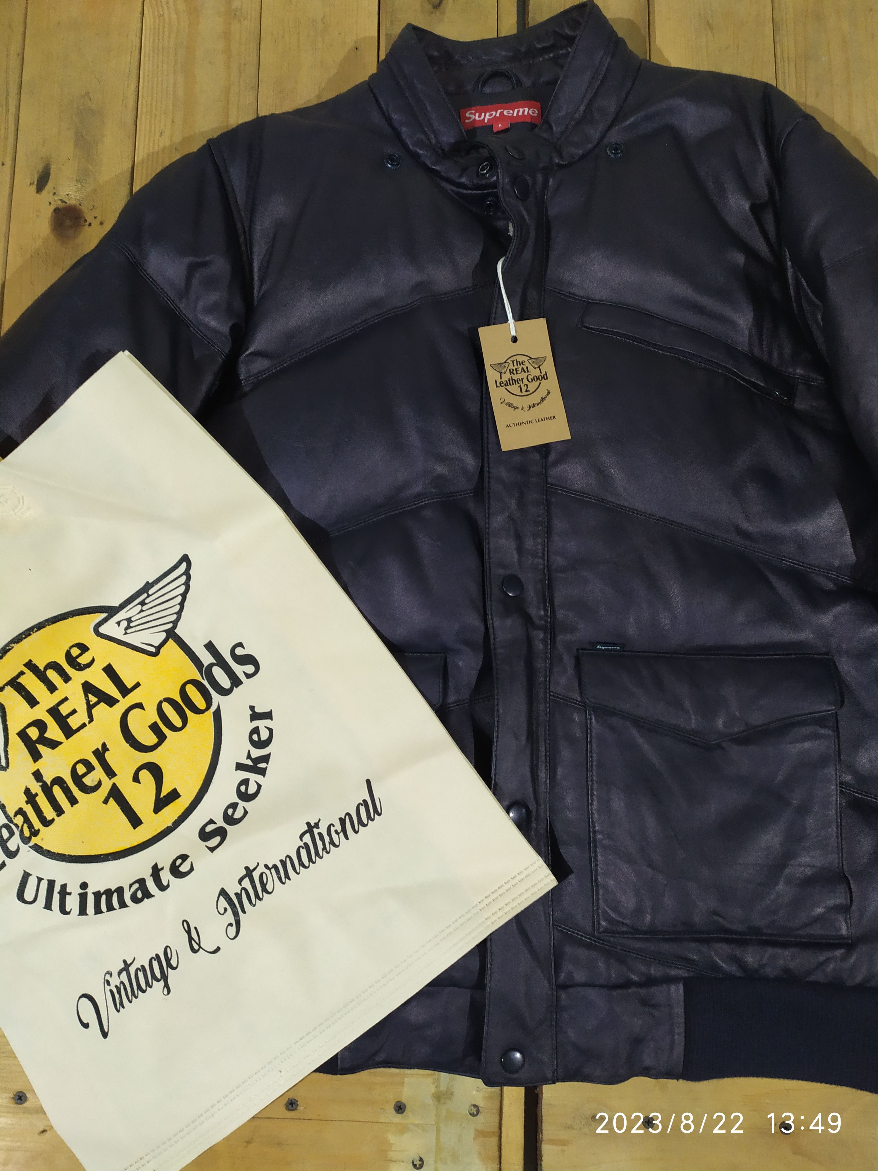 Genuine Leather × Supreme SUPREME NYC LEATHER DUCK DOWN JACKET 07AW Size US L / EU 52-54 / 3 - 2 Thumbnail