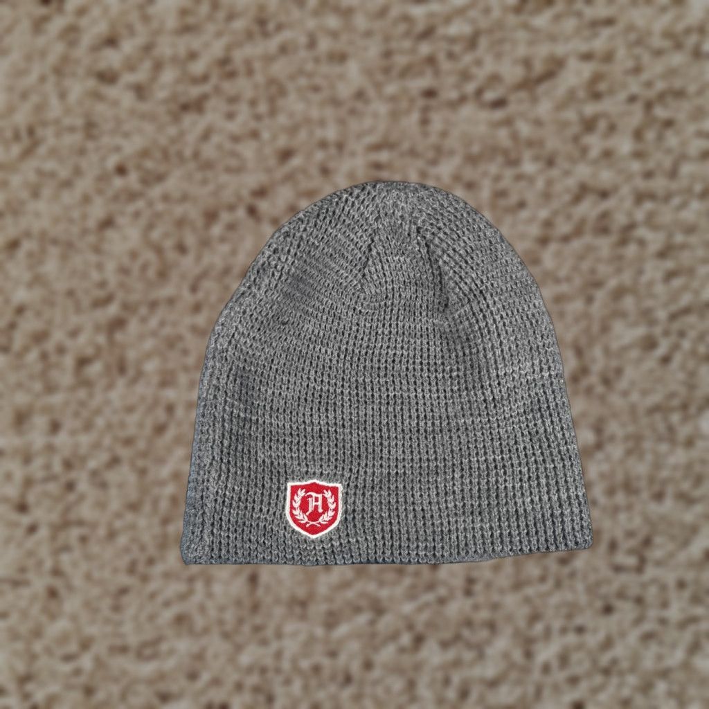 Aeropostale Aeropostale Shield Logo Beanie Toque Adult Gray Knit Acrylic Skater Outdoors Hat Beanie Mens Knit Aero Shield Logo Beanie Gray Adult One Size Beanie Size ONE SIZE - 1 Thumbnail