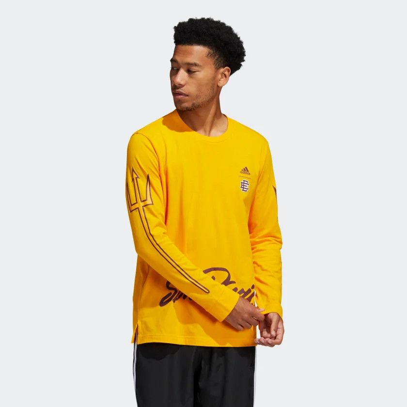 Adidas ERIC EMANUEL x ASU MIDNIGHT MADNESS GRAPHIC TEE in GOLD (L) Size US L / EU 52-54 / 3 - 5 Thumbnail