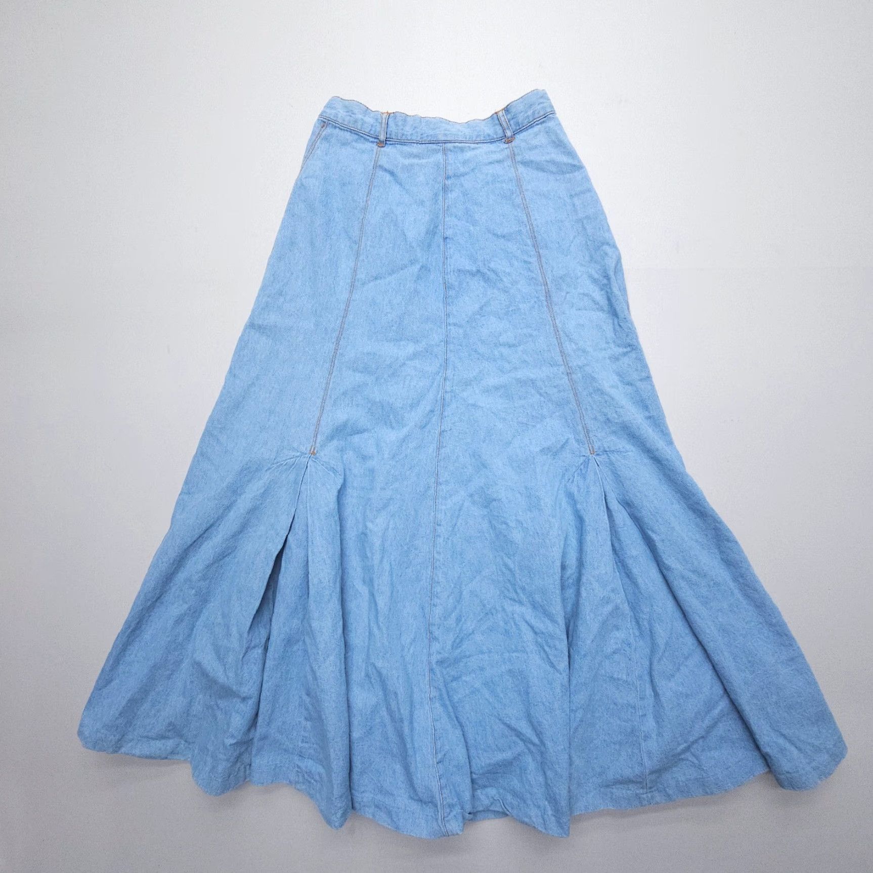 Vintage VINTAGE Panhandle Slim Denim Skirt Adult Size 7 Blue Lace A-Line 90s Southwestern Boho Womens Size 28" / US 6 / IT 42 - 3 Thumbnail