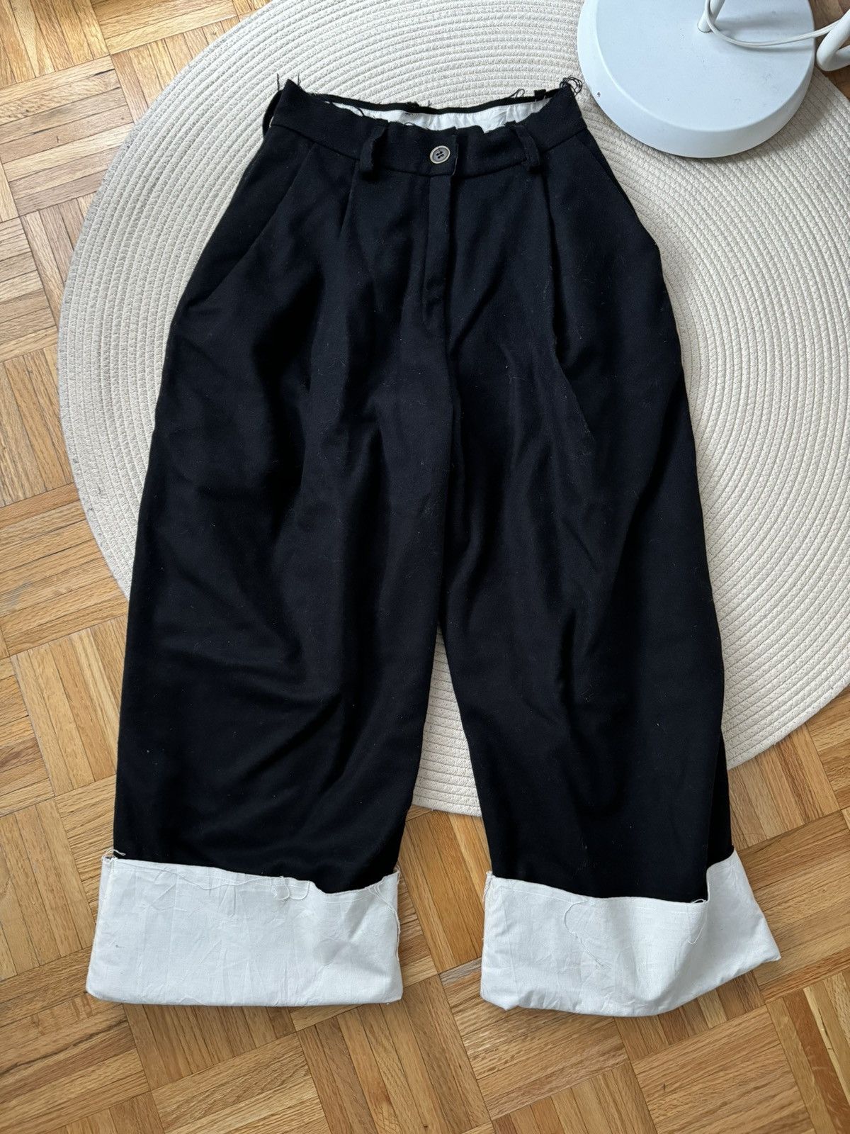 Designer Another Archive FRAYED BLACK WOOL PANTS SIZE SMALL Size 27" / US 4 / IT 40 - 3 Thumbnail