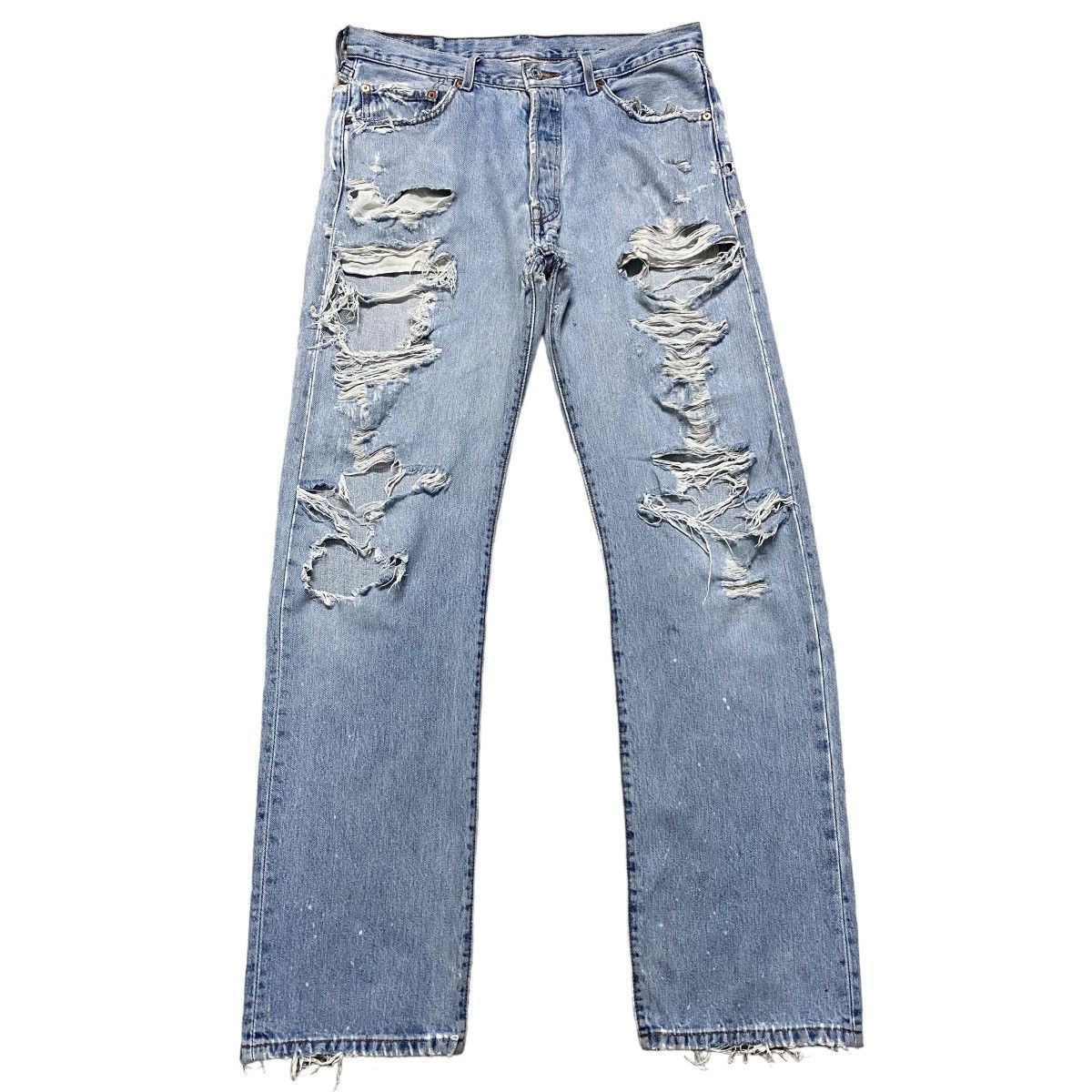 Levi's Vintage Levis 501 Thrashed Jeans Size US 34 / EU 50 - 1 Thumbnail