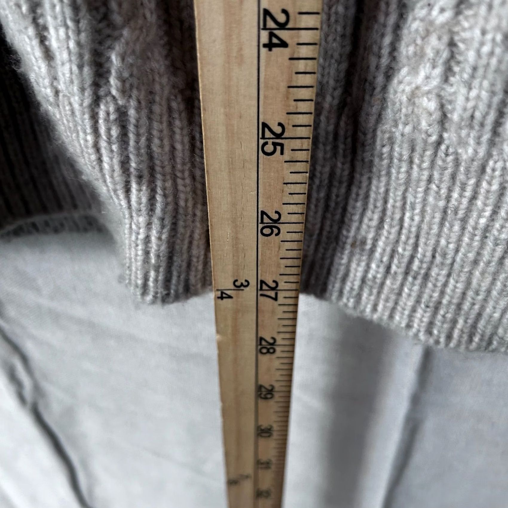 Marine Layer Marine Layer Mens Cable Knit Henley Sweater Beige Wool Blend Mock Neck Large Size US L / EU 52-54 / 3 - 5 Thumbnail