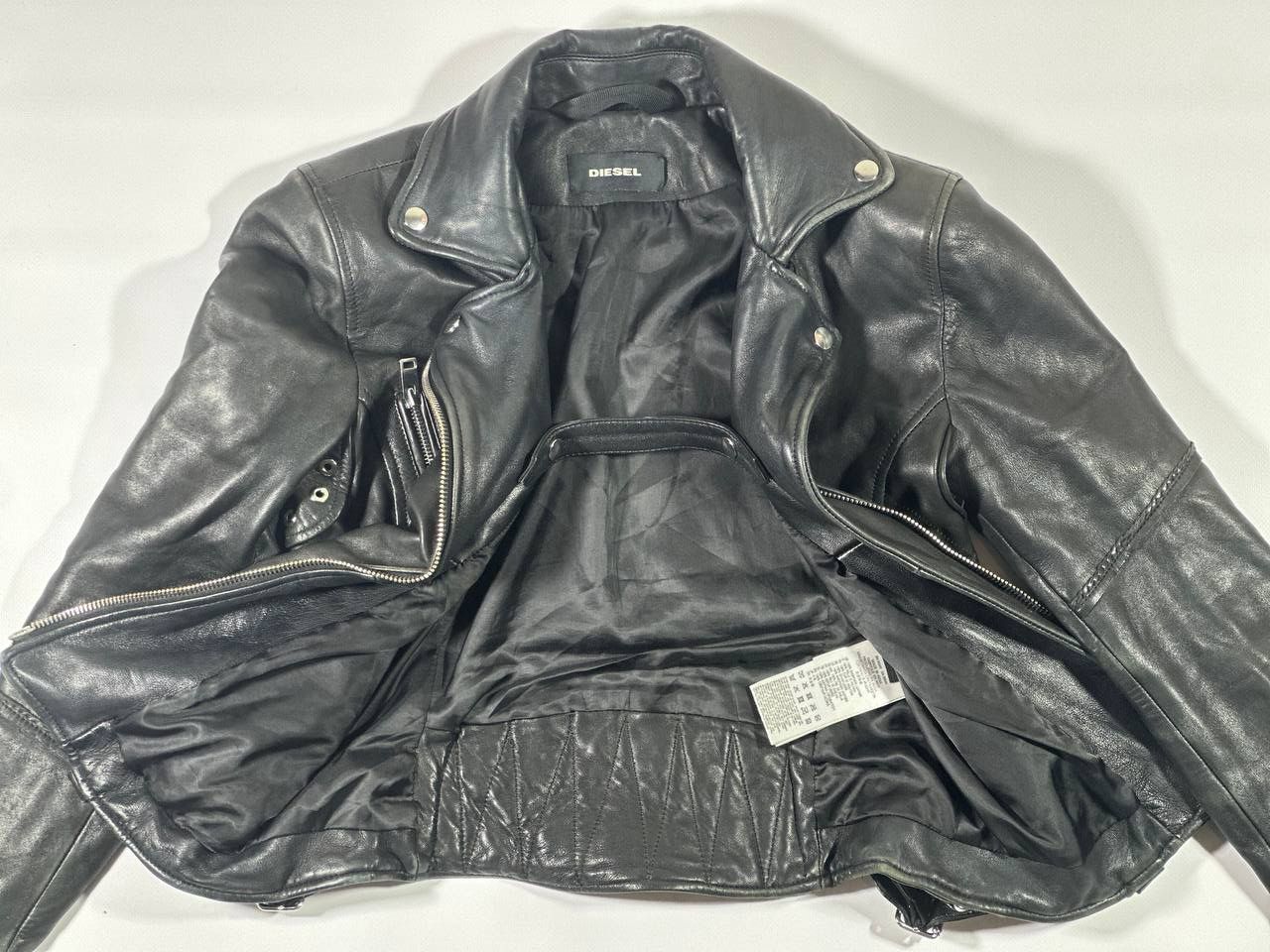 Diesel Diesel Leather L-Sinya-A Biker Jacket with Studs, size L Size L / US 10 / IT 46 - 9 Thumbnail
