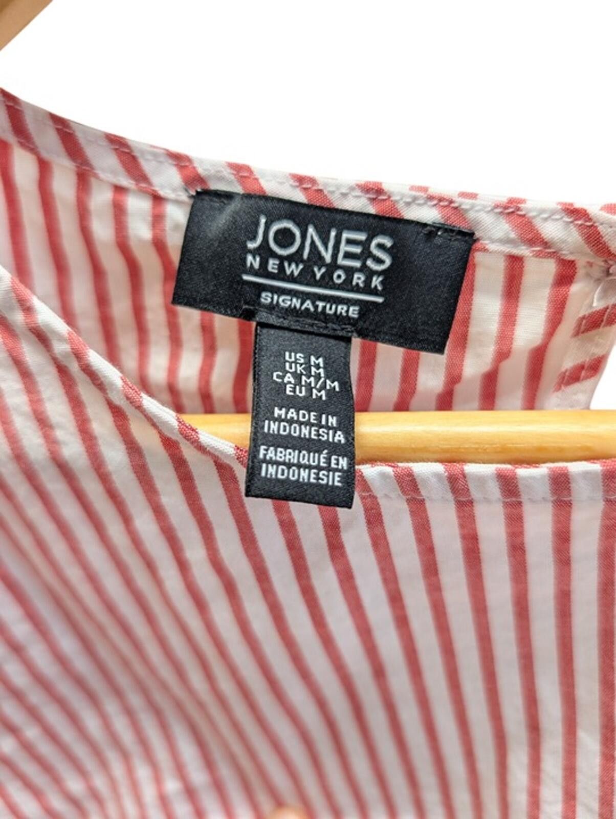 Jones New York Jones New York Signature Red & White Striped Blouse Top M Size M / US 6-8 / IT 42-44 - 5 Thumbnail