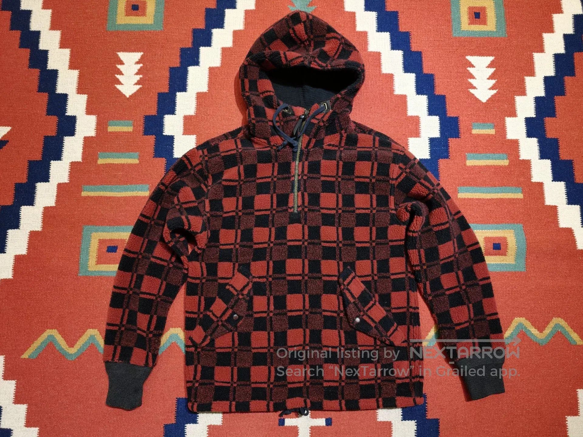 RRL Fleece Hooded Pullover Sweater.