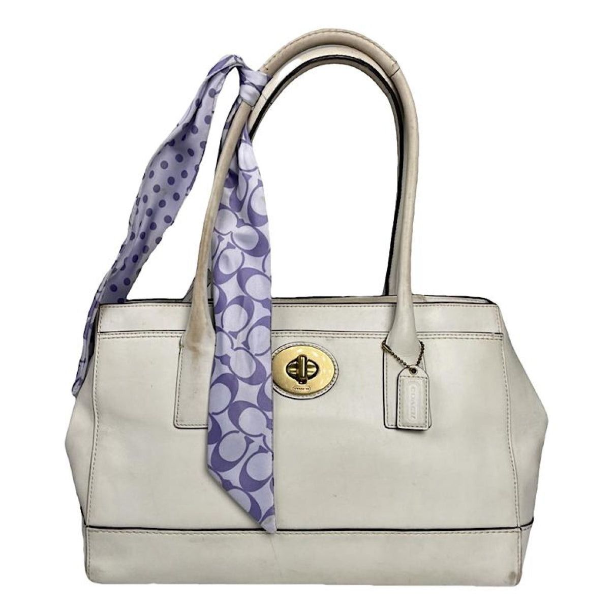 Coach Crossgrain Kitt Carry All White Leather Handbag Size ONE SIZE - 1 Thumbnail
