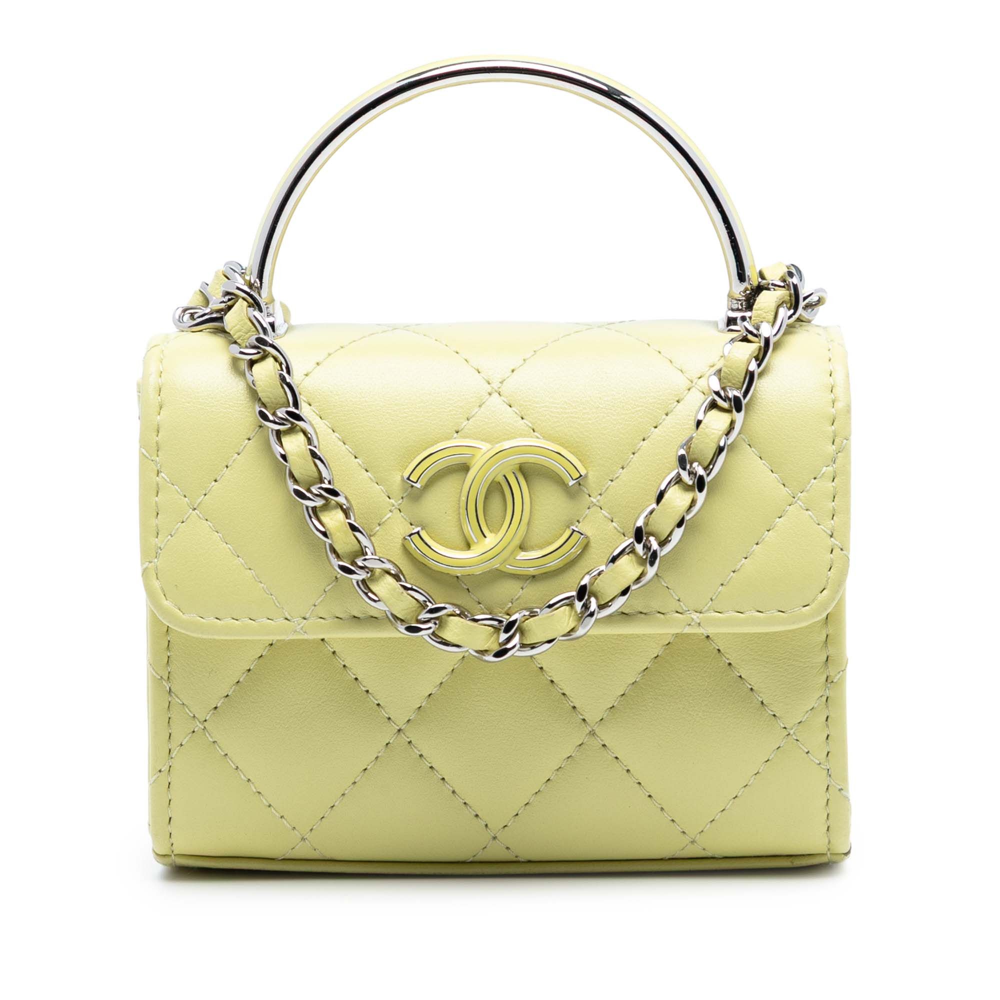 Chanel Chanel Mini Quilted Lambskin Chain Top Handle Bag Size ONE SIZE - 1 Thumbnail