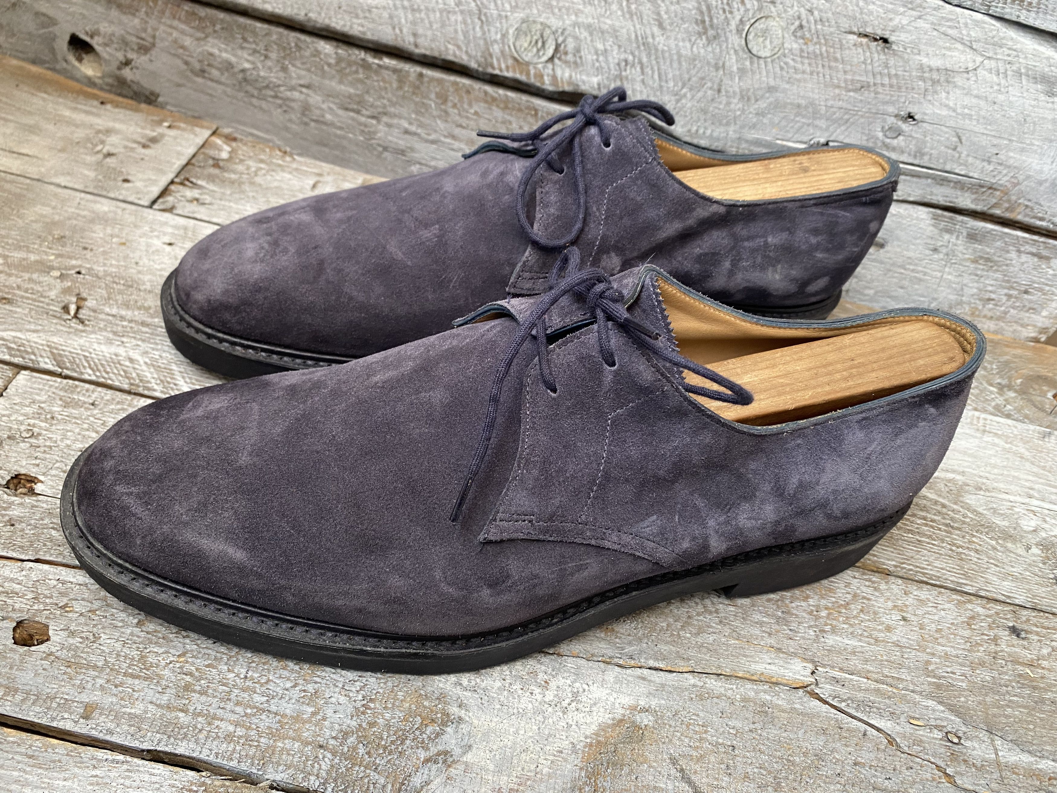 John Lobb John lobb blue suede derby leather shoes Uk 9EE Size US 10 / EU 43 - 5 Thumbnail