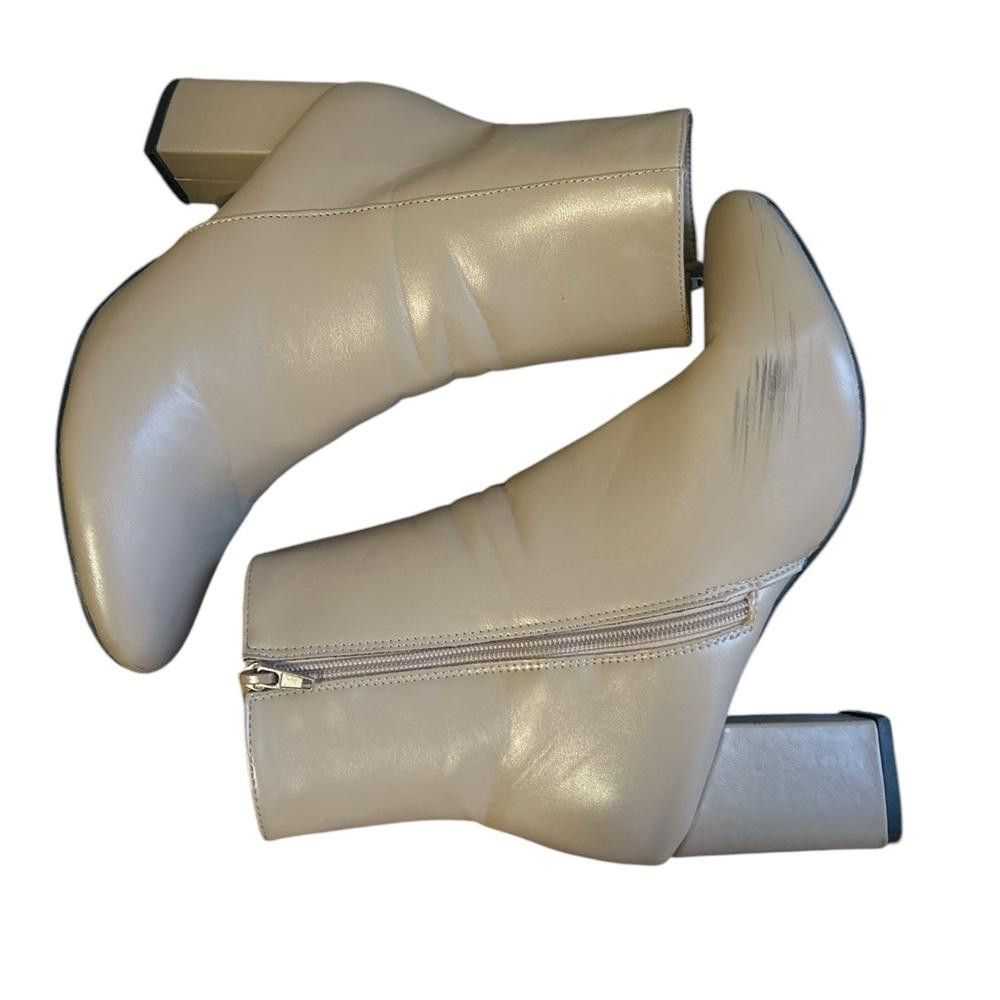 Designer Beige Ankle Boots with Block Heels Size US 10 / IT 40 - 6 Thumbnail
