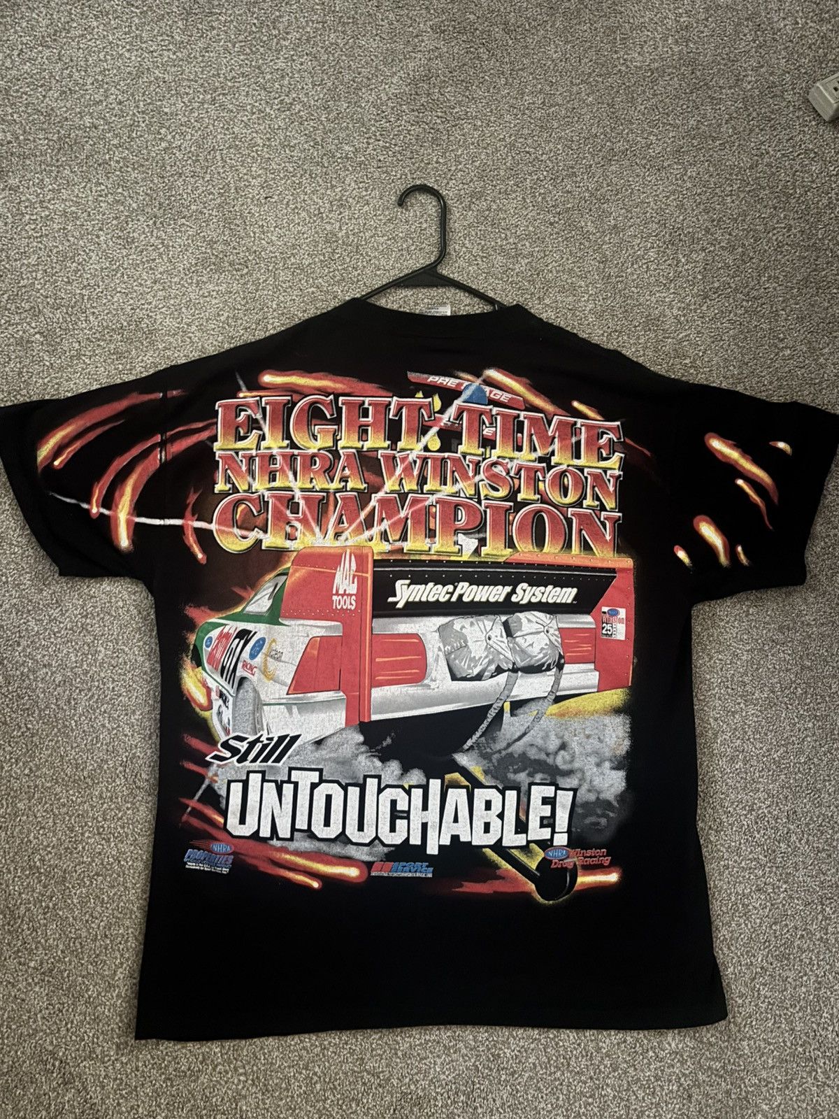 Vintage John Andretti Nascar tee in black and multi-colour Size US XL / EU 56 / 4 - 2 Thumbnail