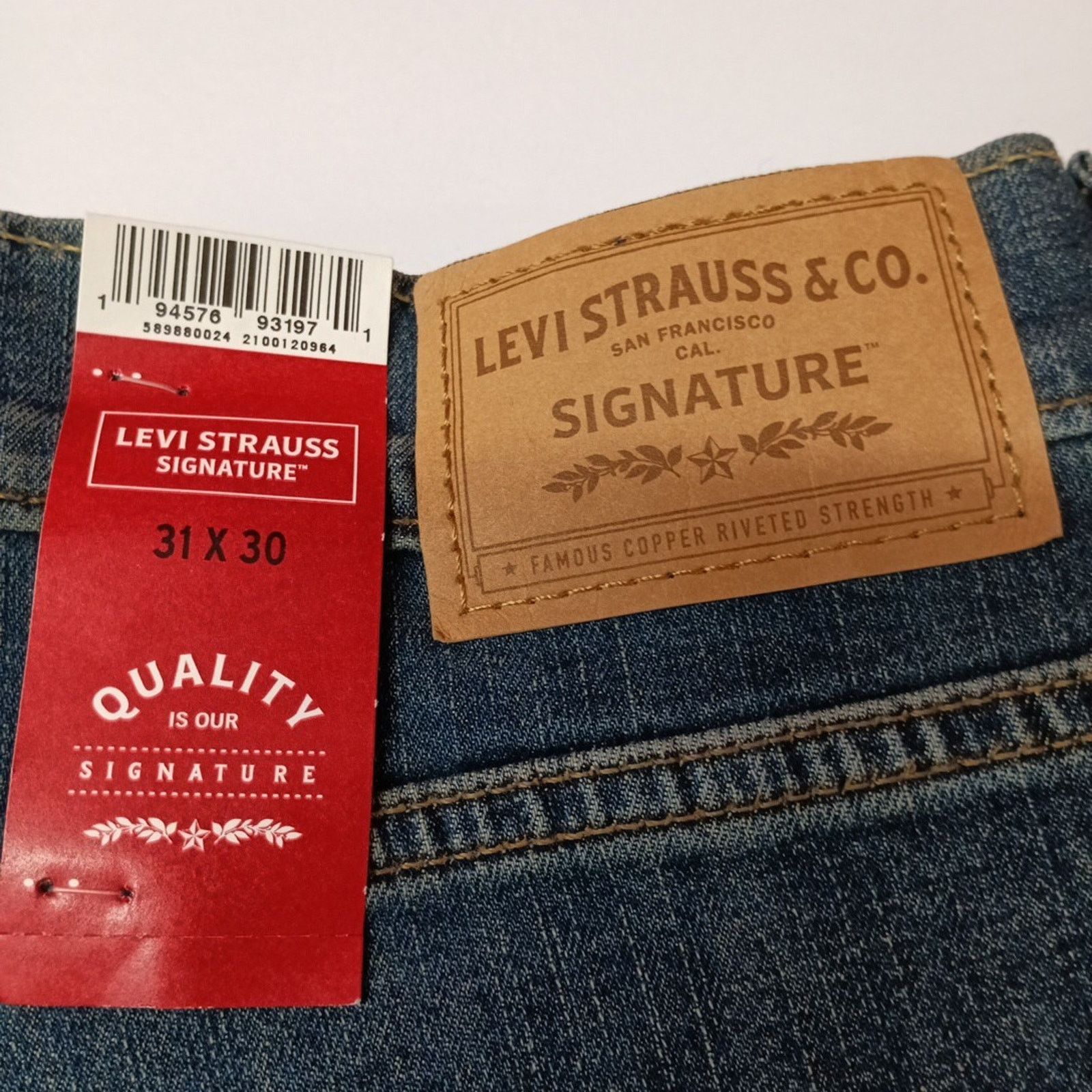 Levi's Signature Levi Straight Jeans Men's 31x30 Blue Ultimate Flex Size US 31 - 2 Thumbnail