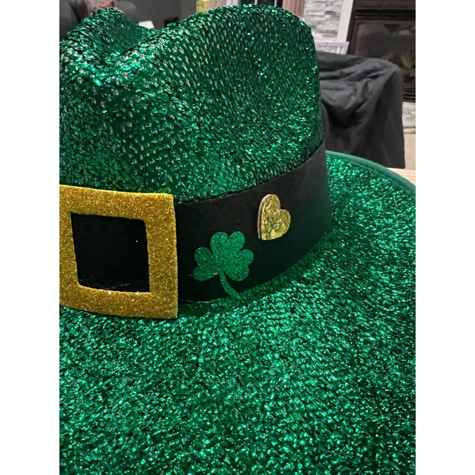 & Other Stories 🍀 St. Patrick’s Day Green Glitter Cowboy Hat 🍀 Size ONE SIZE - 4 Thumbnail