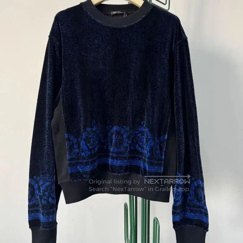 Versace Versace Black Cotton Floral Print Sweatshirt . Size US S / EU 44-46 / 1 - 1 Thumbnail