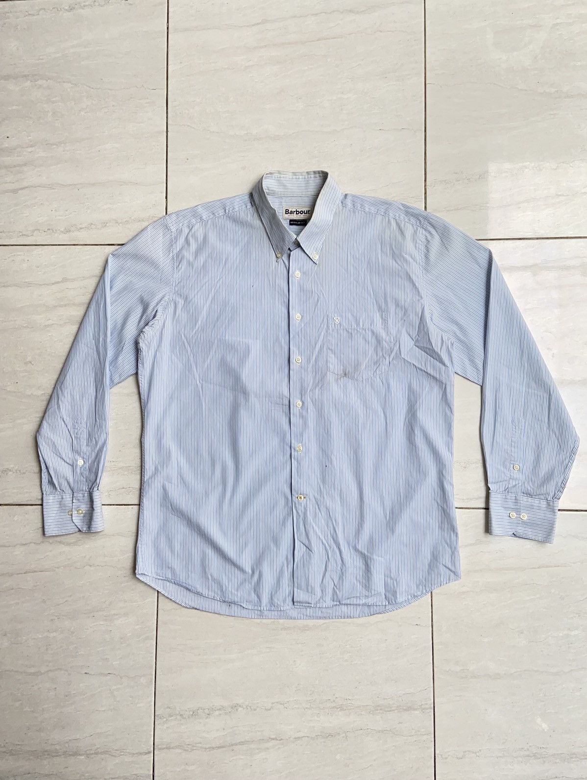 Barbour BARBOUR Blue Striped Shirt Size US XL / EU 56 / 4 - 7 Thumbnail