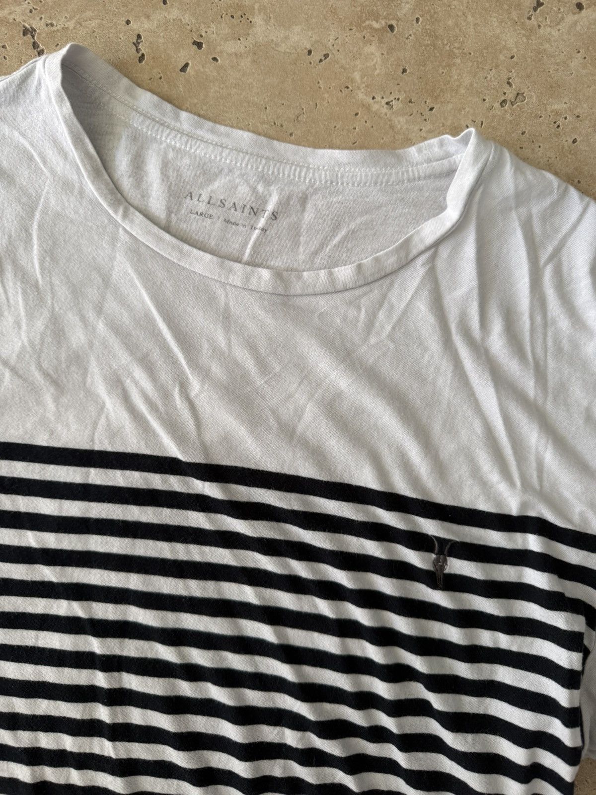 Allsaints Allsaints Striped Logo T-Shirt Size US L / EU 52-54 / 3 - 2 Thumbnail