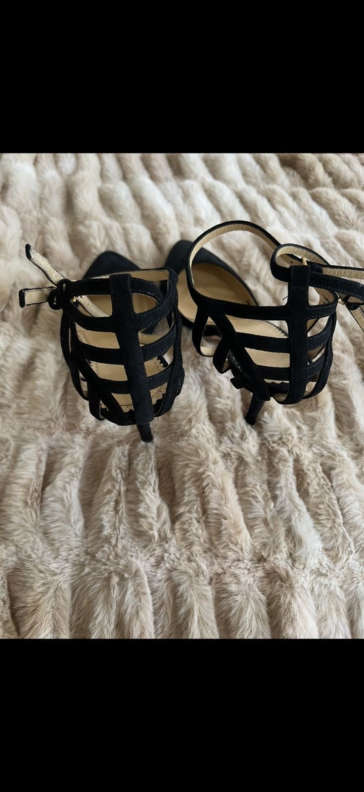 Charlotte Olympia Charlotte Olympia Black Suede Cage Heels Size US 6.5 / IT 36.5 - 3 Thumbnail