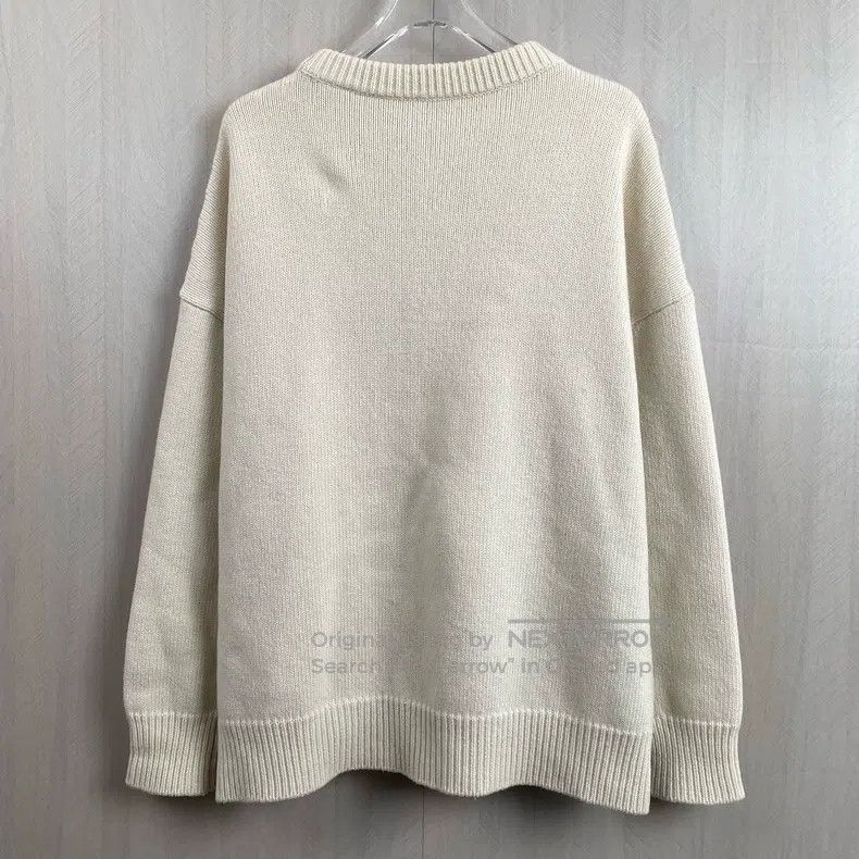 Loewe Loewe Beige Sweater with Red Pom-Pom Logo Knit Size S / US 4 / IT 40 - 3 Thumbnail