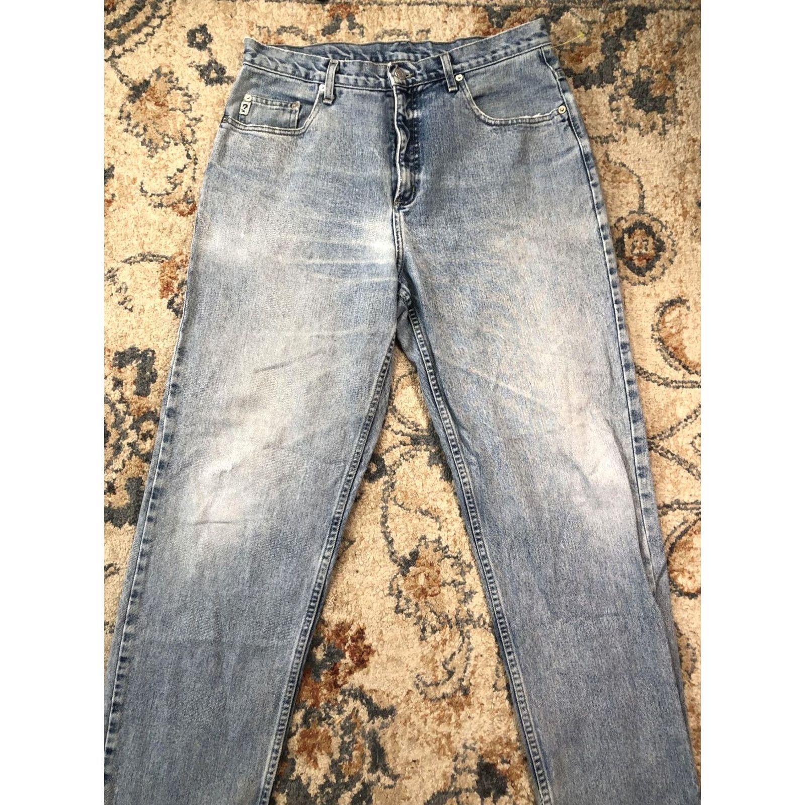 Guess VINTAGE Guess Jeans Mens 33x30 Blue Light Wash Straight Denim USA 90s BB110-30 Size US 33 - 3 Thumbnail
