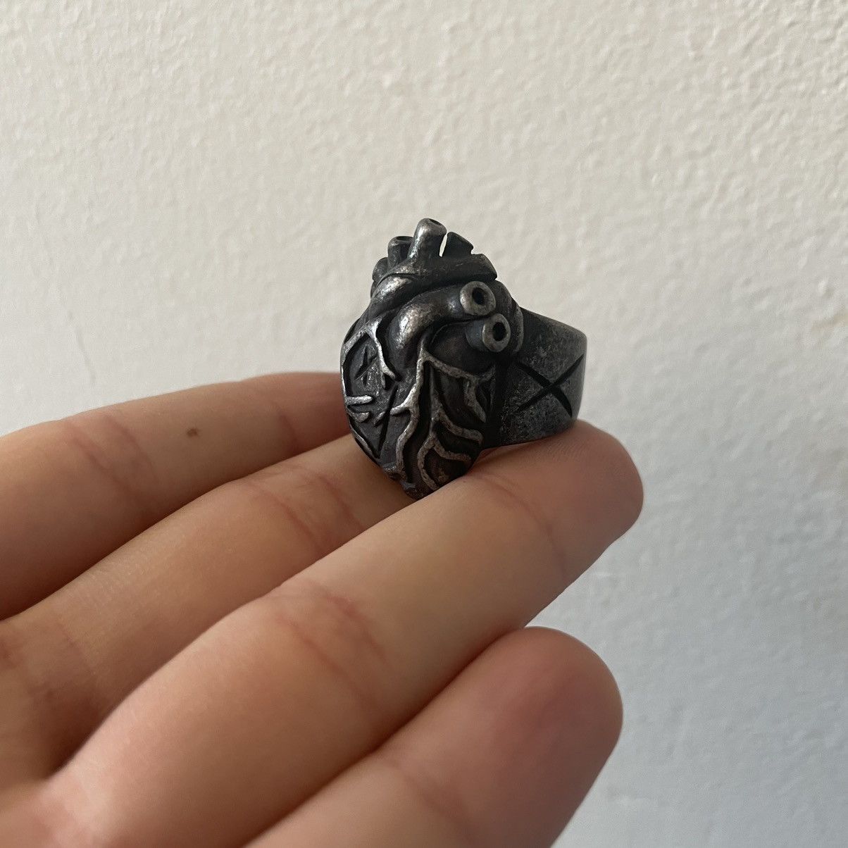 Jewelry × Vintage Anatomical Heart Statement Biker Ring Size ONE SIZE - 5 Thumbnail