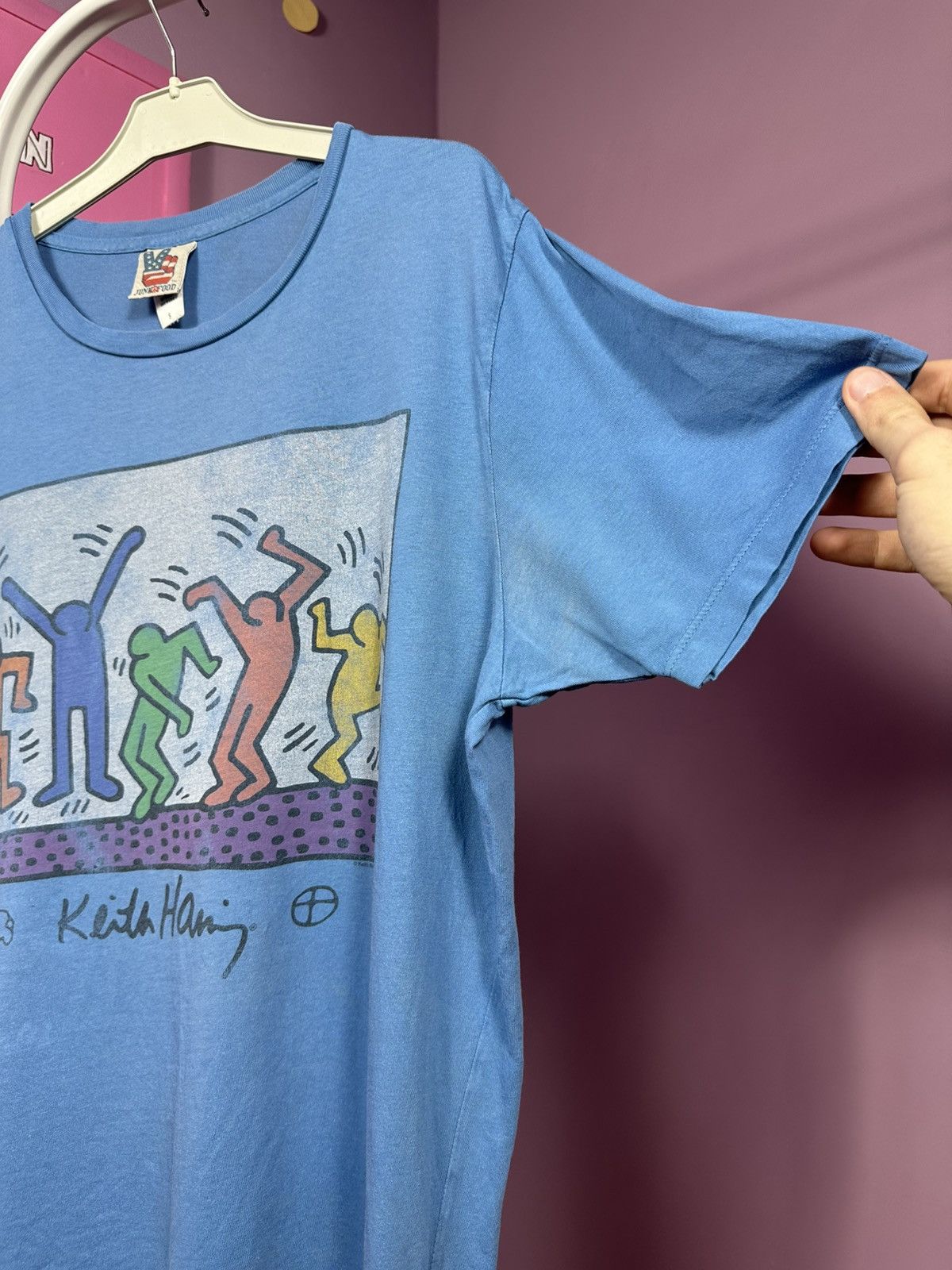 Junk Food Vintage Junk Food Keith Haring Dance Art T-Shirt Blue Logo Size US S / EU 44-46 / 1 - 6 Thumbnail
