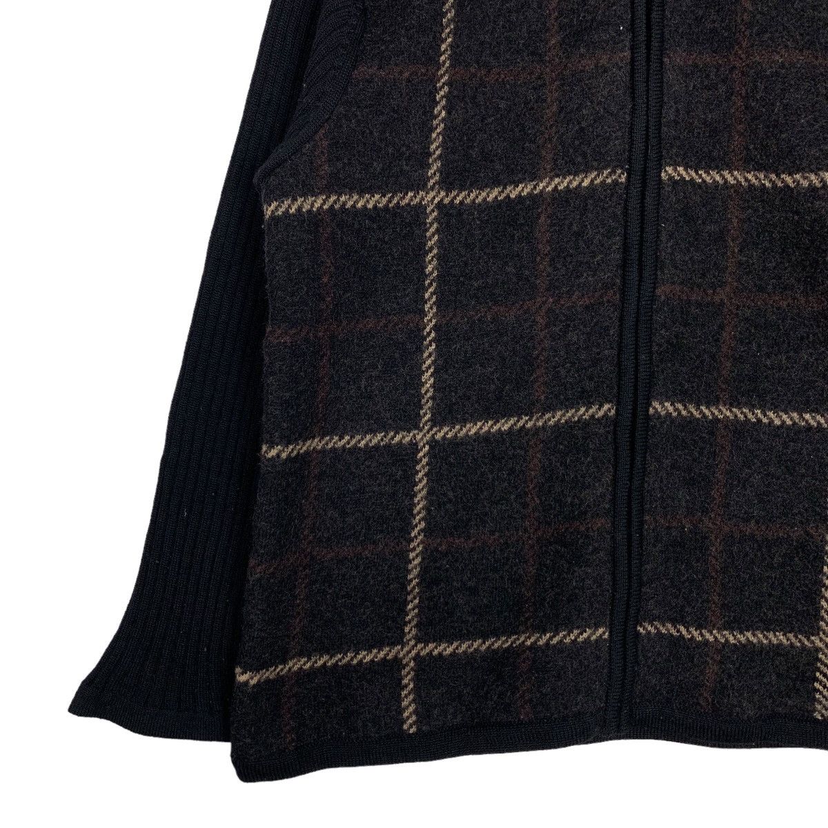 Japanese Brand GIVORS Checked Tartan Wool Jacket Knitted Sleeve #0099-C6 Size US L / EU 52-54 / 3 - 6 Thumbnail