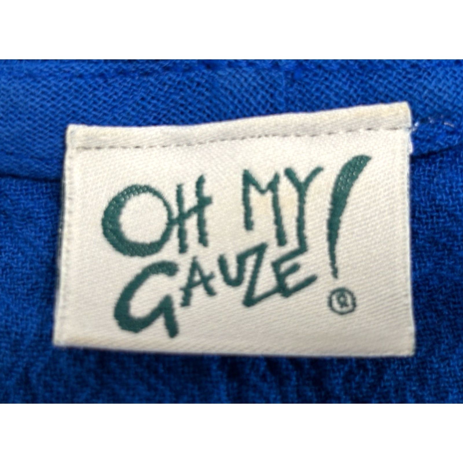 Vintage Oh My Gauze! Cotton Blouse Blue L Cold Shoulder Casual Lightweight Boho Womens Size L / US 10 / IT 46 - 7 Thumbnail