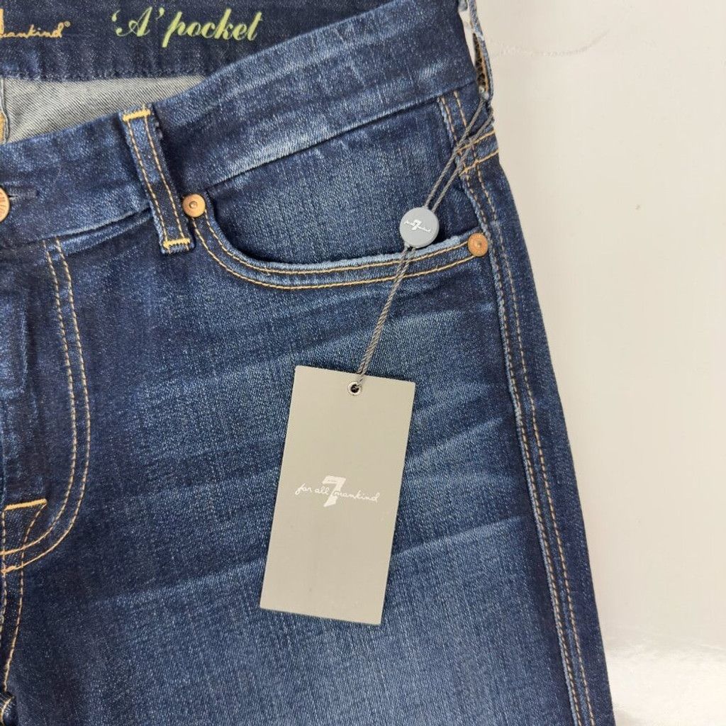 7 For All Mankind 7 FOR ALL MANKIND NWT Western Flare Bootcut Blue Jeans Sz 32 Size 32" / US 10 / IT 46 - 5 Thumbnail