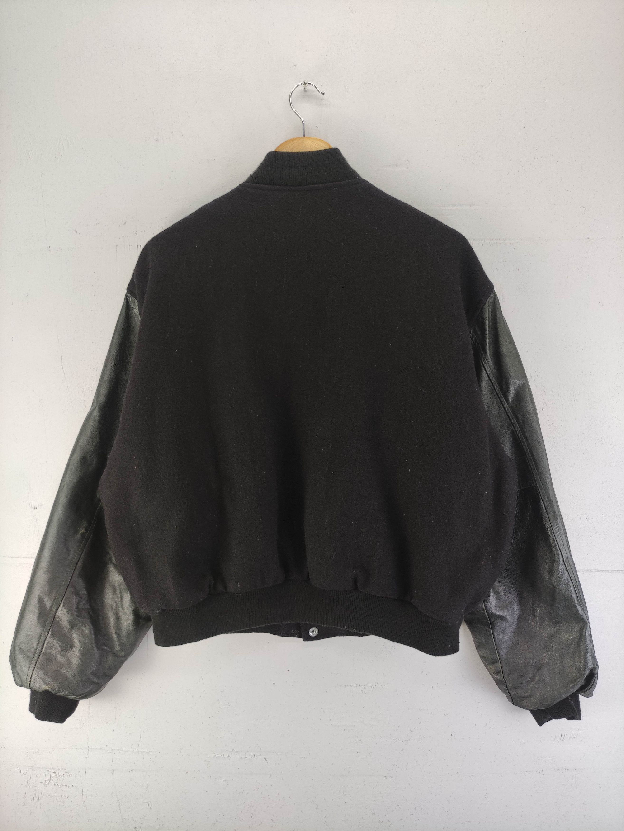 Japanese Brand Vintage 90s Melton Varsity Jacket Wool Leather Sleeve Size US XL / EU 56 / 4 - 10 Thumbnail