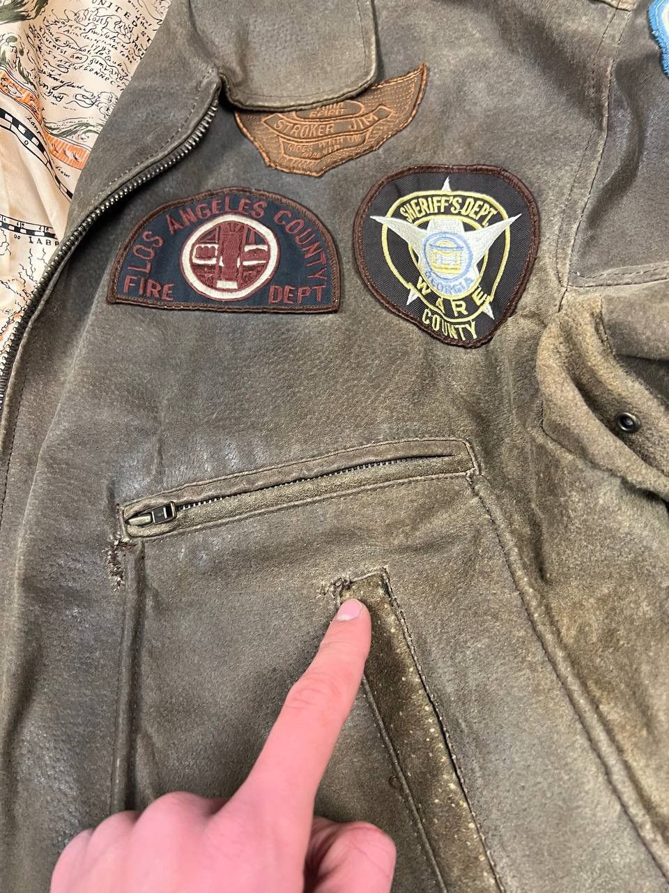 Excelled Vintage Excelled Leather Jacket Military Army Patches USA Size US XL / EU 56 / 4 - 18 Thumbnail