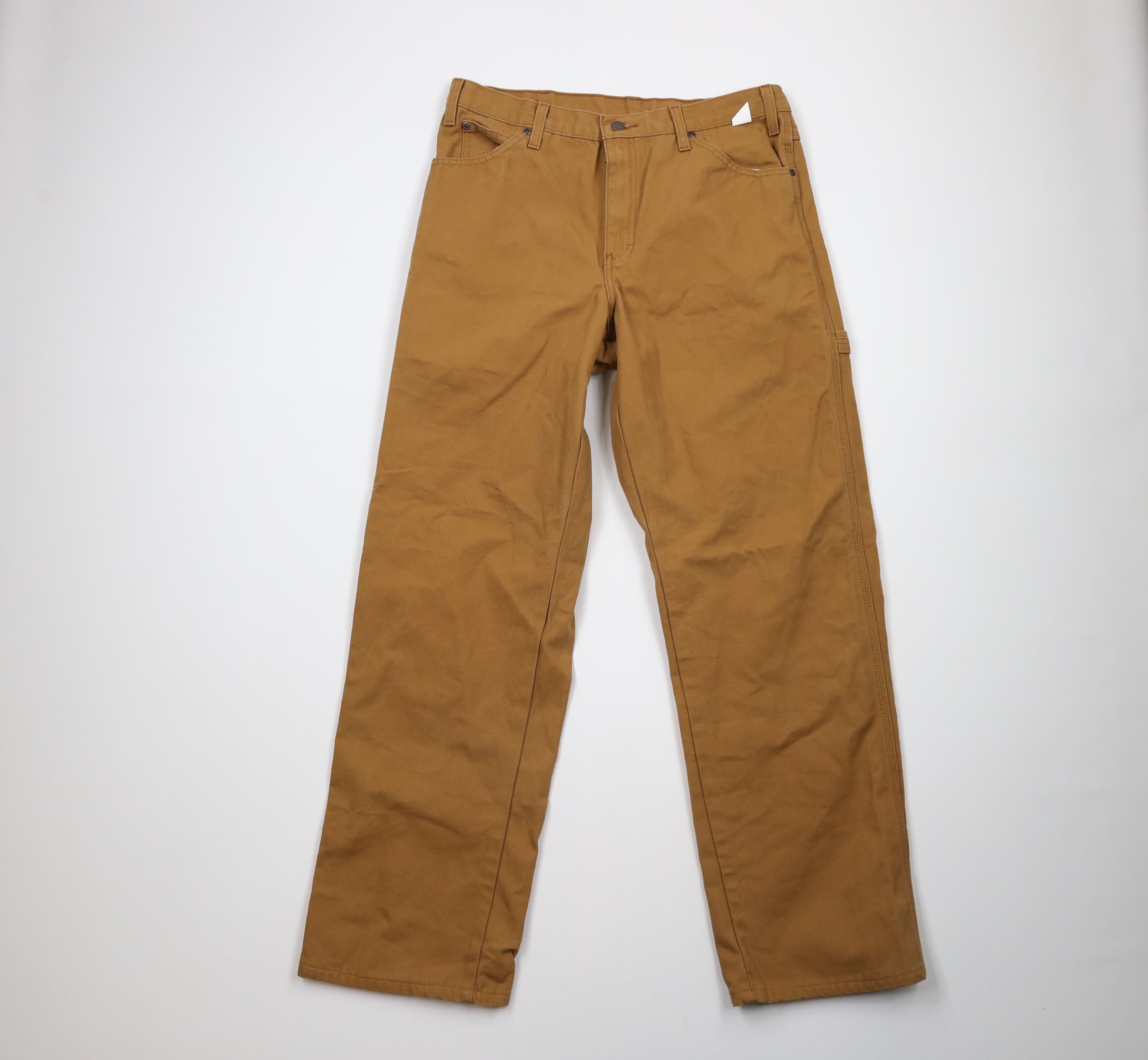 Dickies × Vintage Vintage Dickies Out Wide Leg Canvas Dungaree Pants Brown Size US 34 / EU 50 - 1 Thumbnail