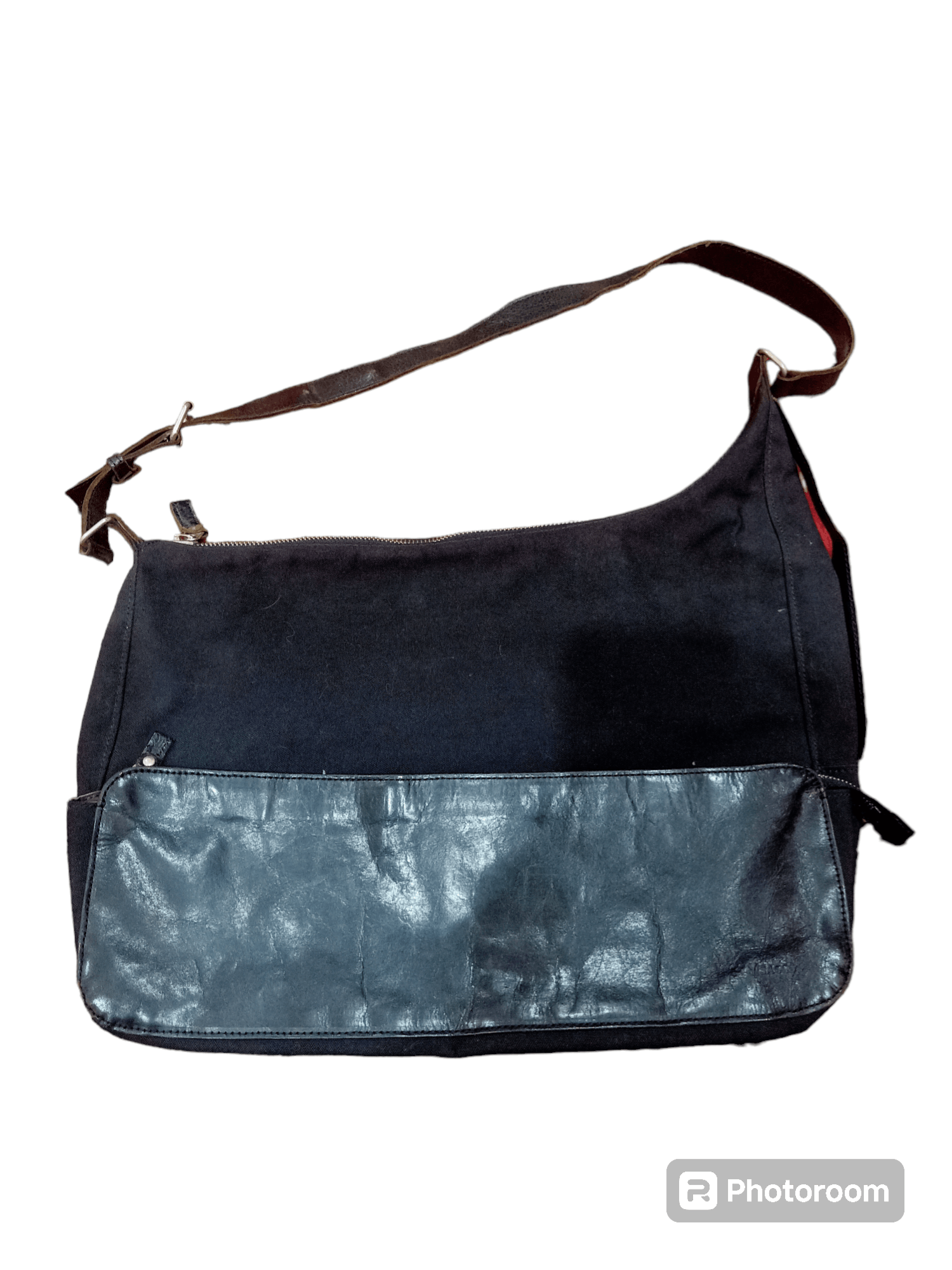 Y's × Yohji Yamamoto Y'saccs Leather Canvas Sling Bag Size ONE SIZE - 1 Thumbnail