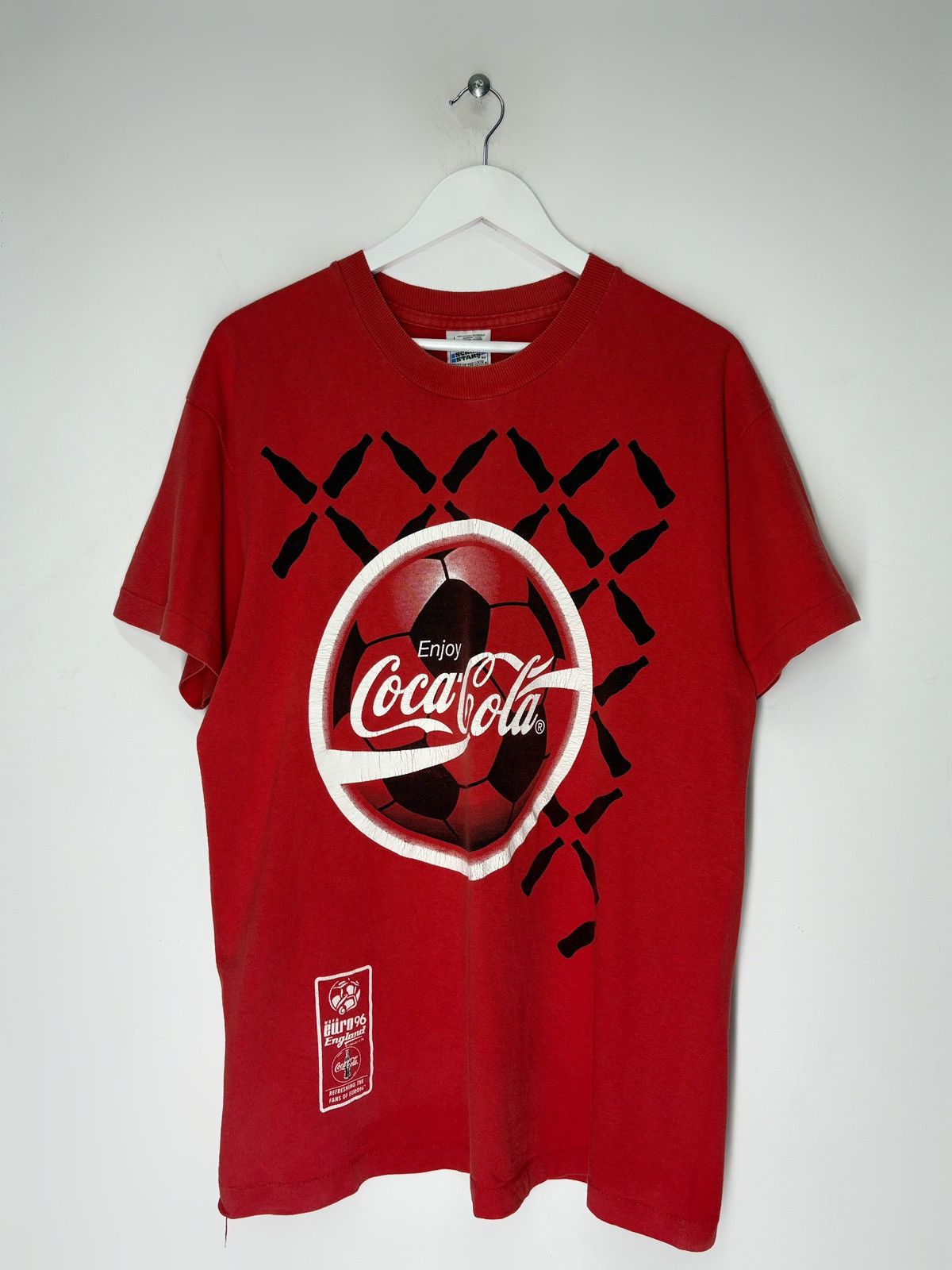 Vintage England Euro UEFA 1996 Coca-cola Vintage Football Soccer Tee Size US L / EU 52-54 / 3 - 1 Thumbnail