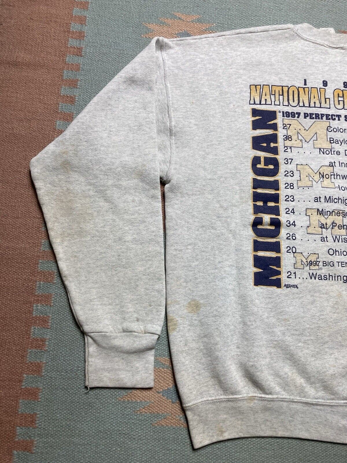 Vintage sweatshirt university of Michigan wolverines 1997 big ten XL Size US XL / EU 56 / 4 - 10 Thumbnail