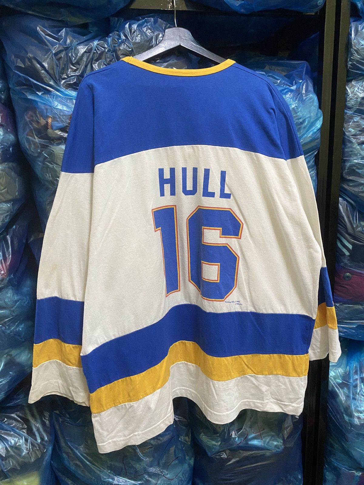 NHL × Nutmeg Vintage Nutmeg Mills St. Louis Blues Brett Hull Jersey Tee Size US XL / EU 56 / 4 - 12 Thumbnail