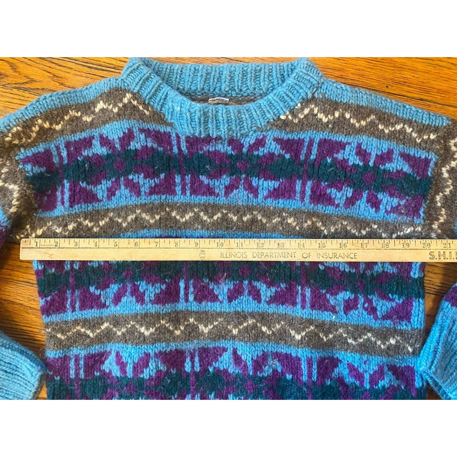 Handmade Wool Ecuador Nordic Handmade Chunky Sweater Mens Women’s M Size M / US 6-8 / IT 42-44 - 6 Thumbnail