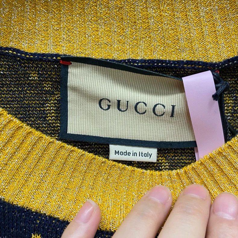Gucci Gucci Hot gold thread old flower full-print knitted dress 2 Size XXL / US 16-18 / IT 52-54 - 3 Thumbnail
