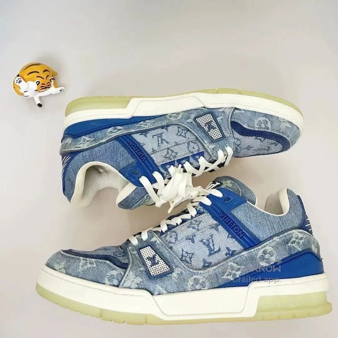 Louis Vuitton LV Trainer Denim Blue. Size US 9.5 / EU 42-43 - 3 Thumbnail
