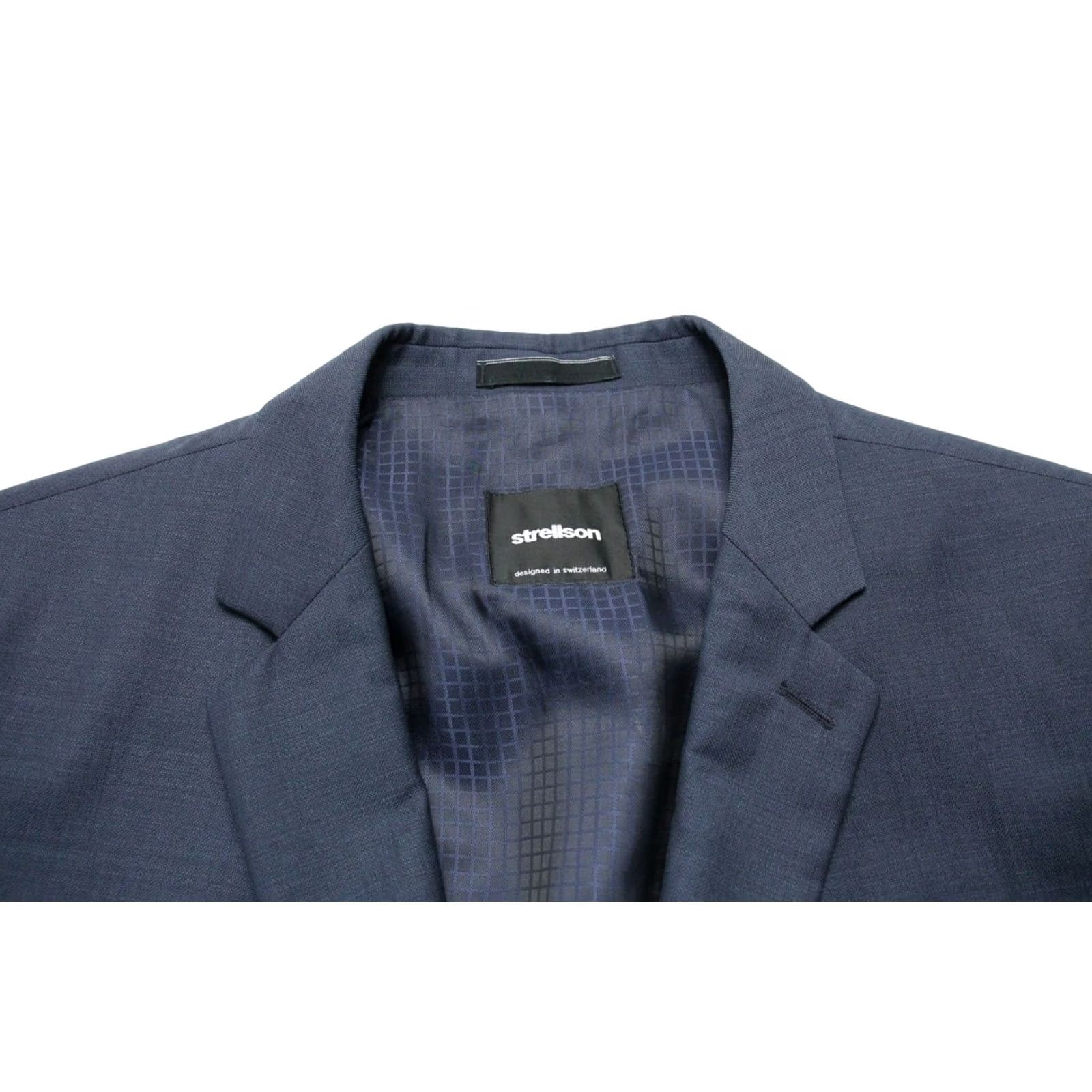 Vintage STRELLSON L-Rick Finest Super 100 Blazer Men's LARGE Wool Formal Single Breasted Blue Size 42R - 5 Thumbnail