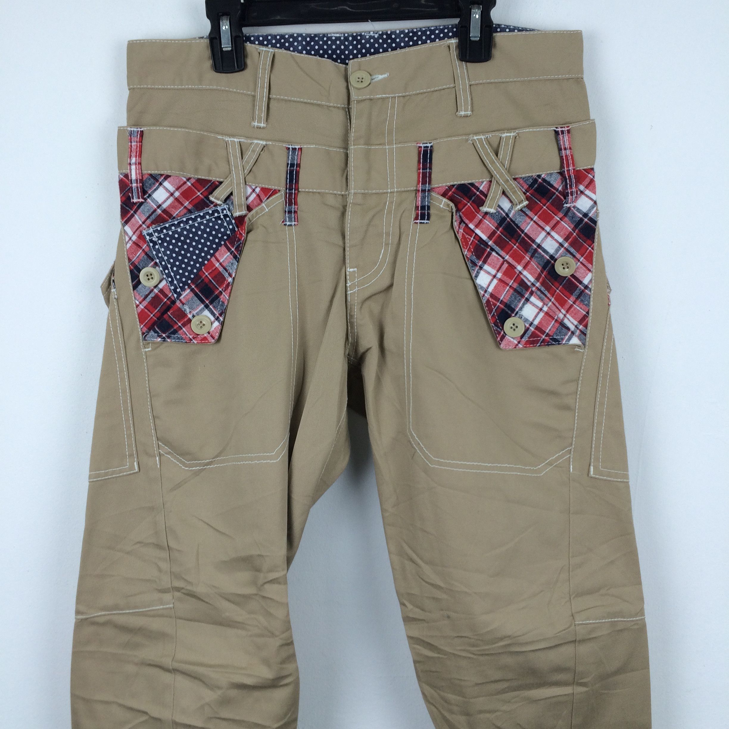 Japanese Brand X194 JAPAN BRAND DOUBLE WAIST PLAID PANTS Size US 32 / EU 48 - 3 Thumbnail