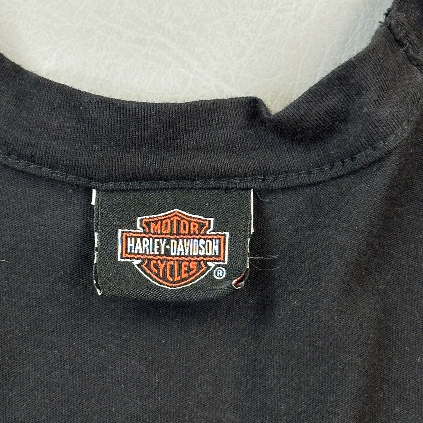 Harley Davidson Harley-Davidson Shirt Women's XL Black Cold Shoulder Flame Logo Motorcycle Biker T-Shirt Size XL / US 12-14 / IT 48-50 - 5 Thumbnail