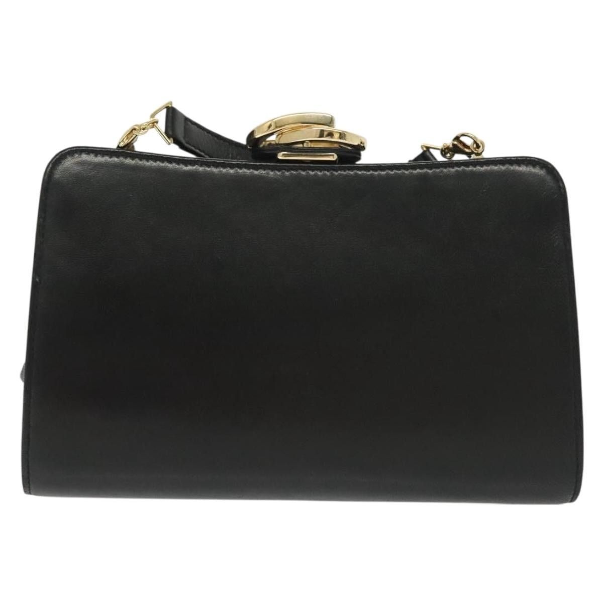 GUCCI Shoulder Bag Leather Black Gold 005 406 005 406