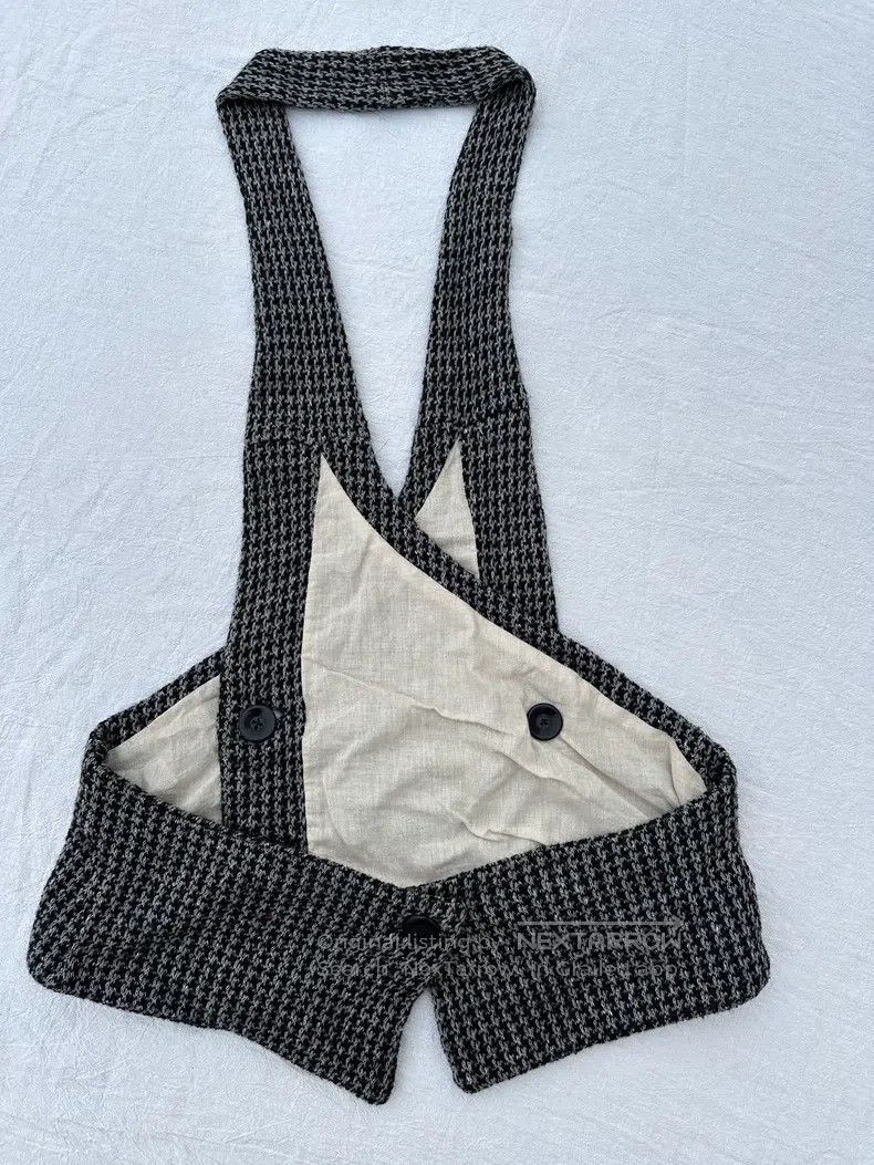 Kapital Kapital Dark gray check, colored dots, wool knitted vest Size XS / US 0-2 / IT 36-38 - 3 Thumbnail