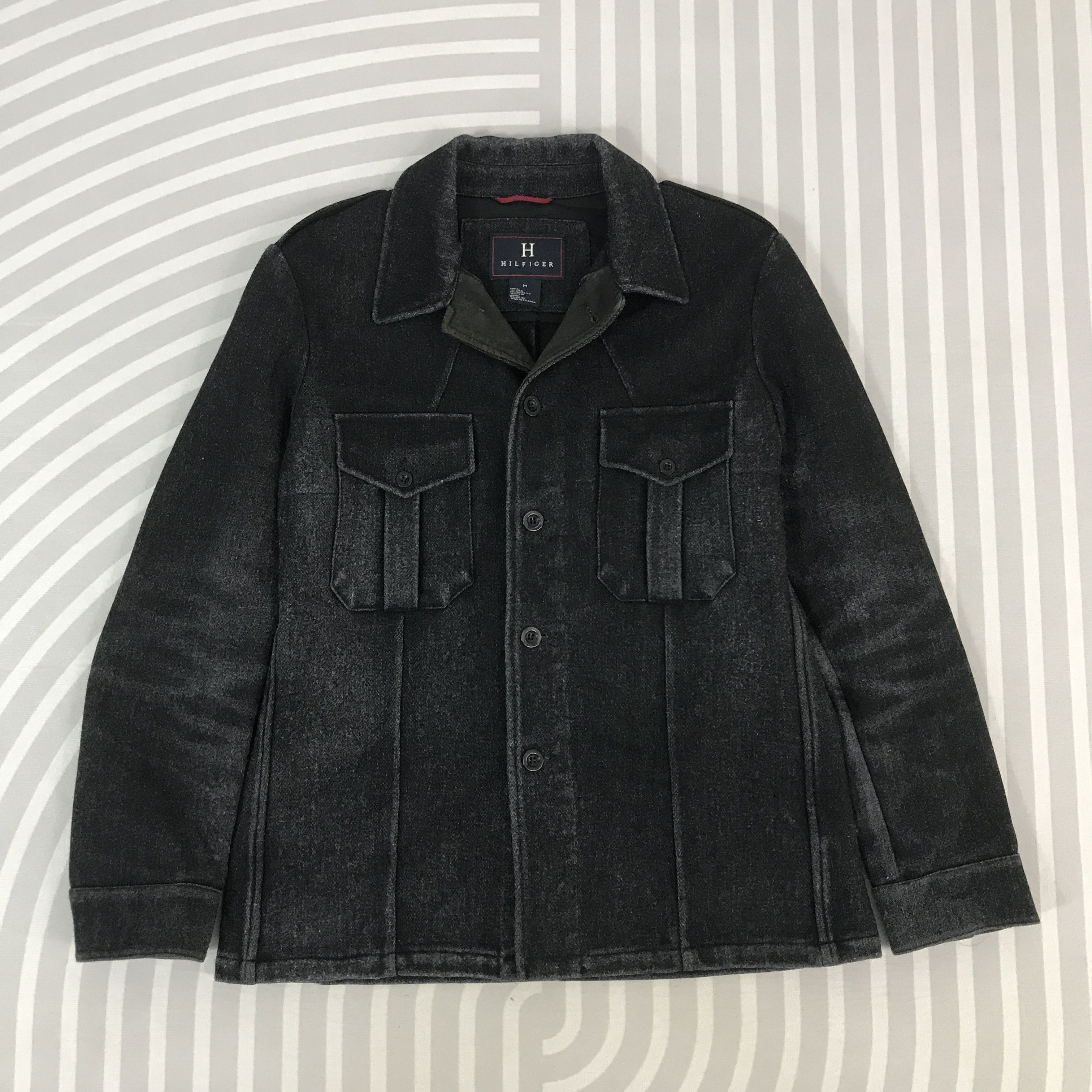 Tommy Hilfiger Vintage Hilfiger Wool Workers black button Jacket Size US M / EU 48-50 / 2 - 1 Thumbnail